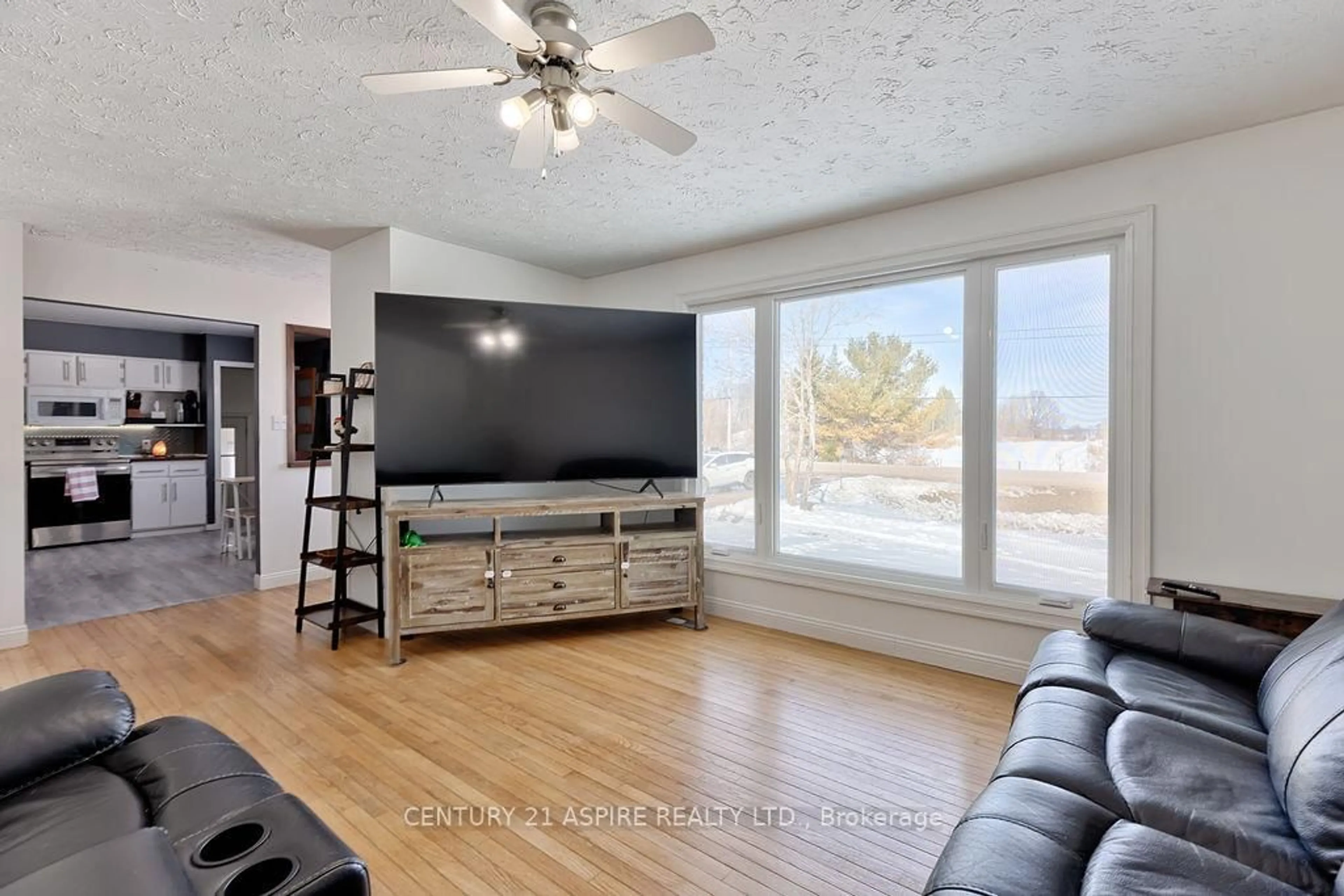 Living room with furniture, wood/laminate floor for 3241 B Line Rd, Petawawa Ontario K8A 6W7