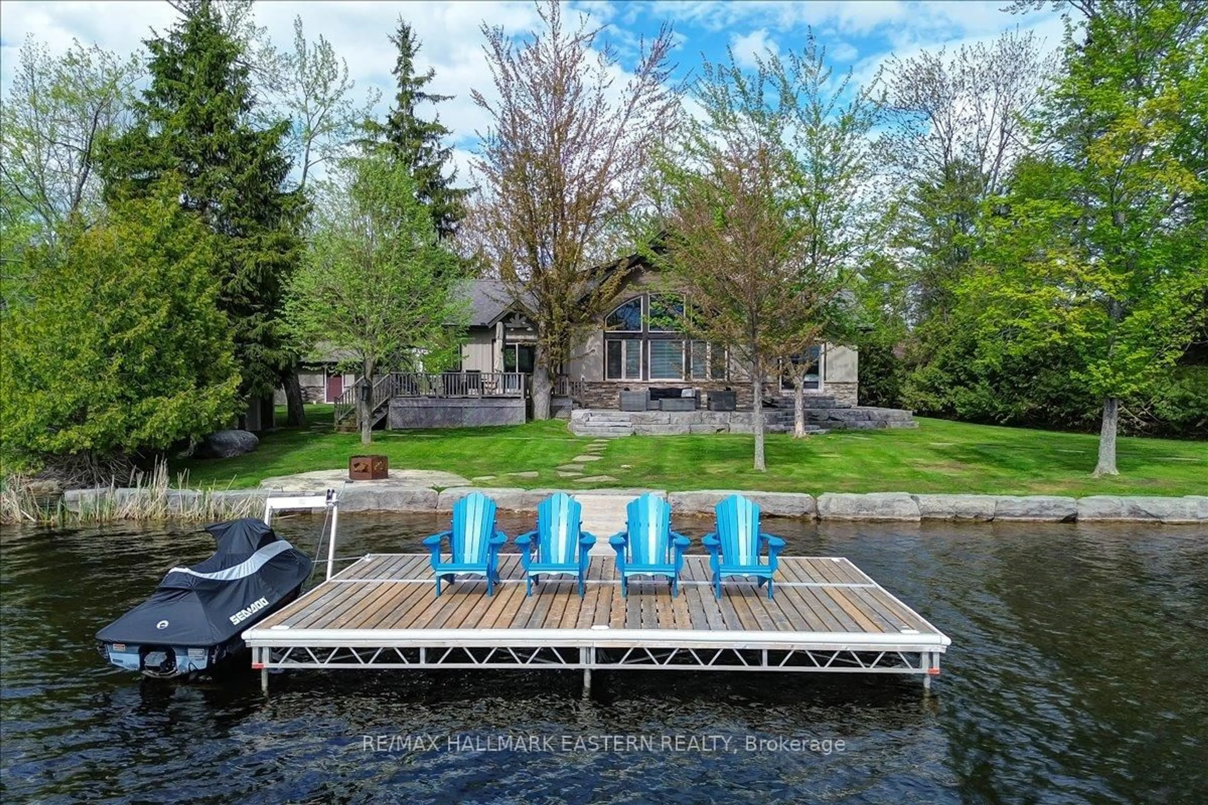 Patio, water/lake/river/ocean view for 43 Lakeshore Blvd, Selwyn Ontario K0L 1T0