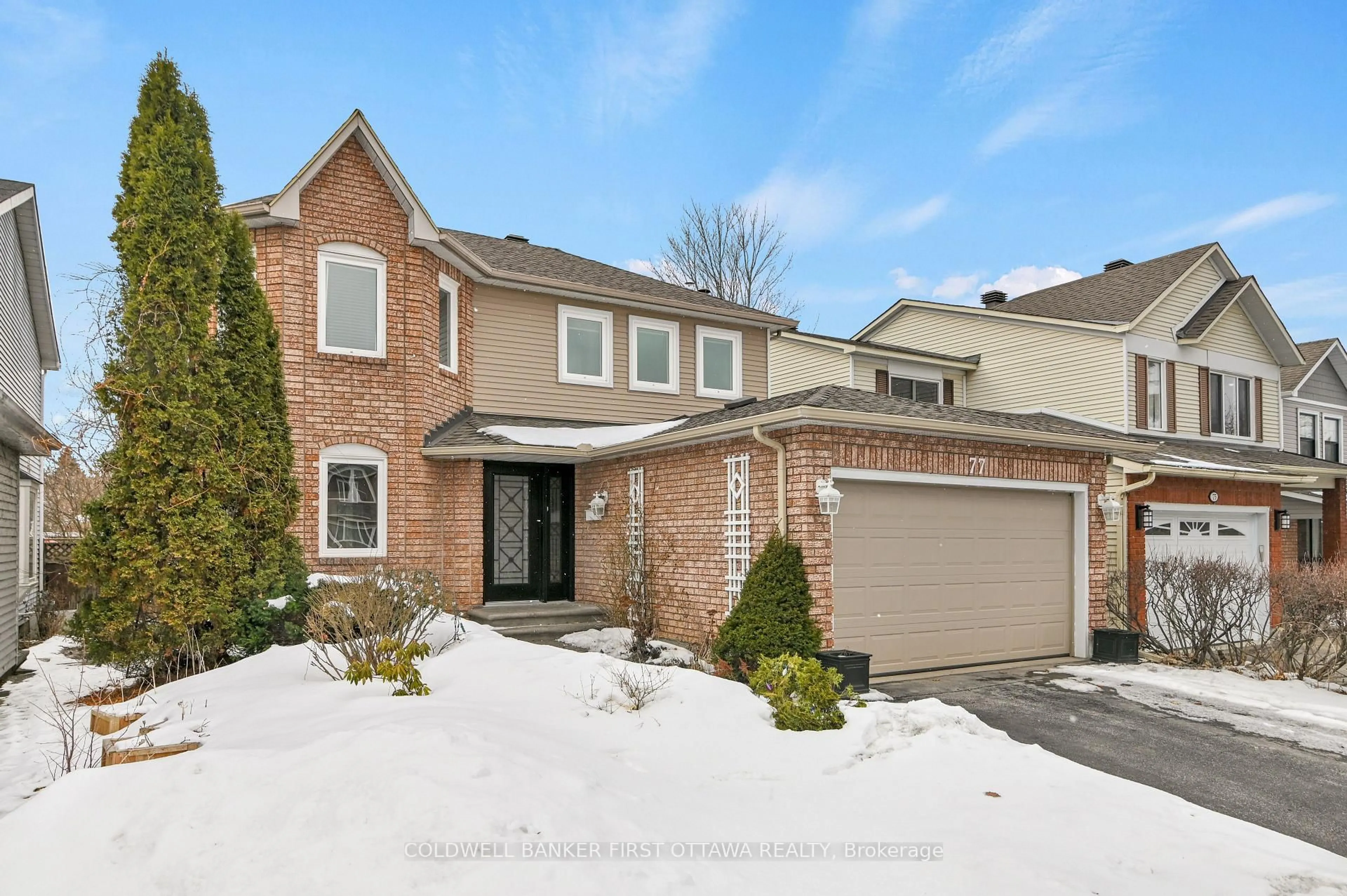Home with brick exterior material, street for 77 Topley Cres, Ottawa Ontario K1G 4M8