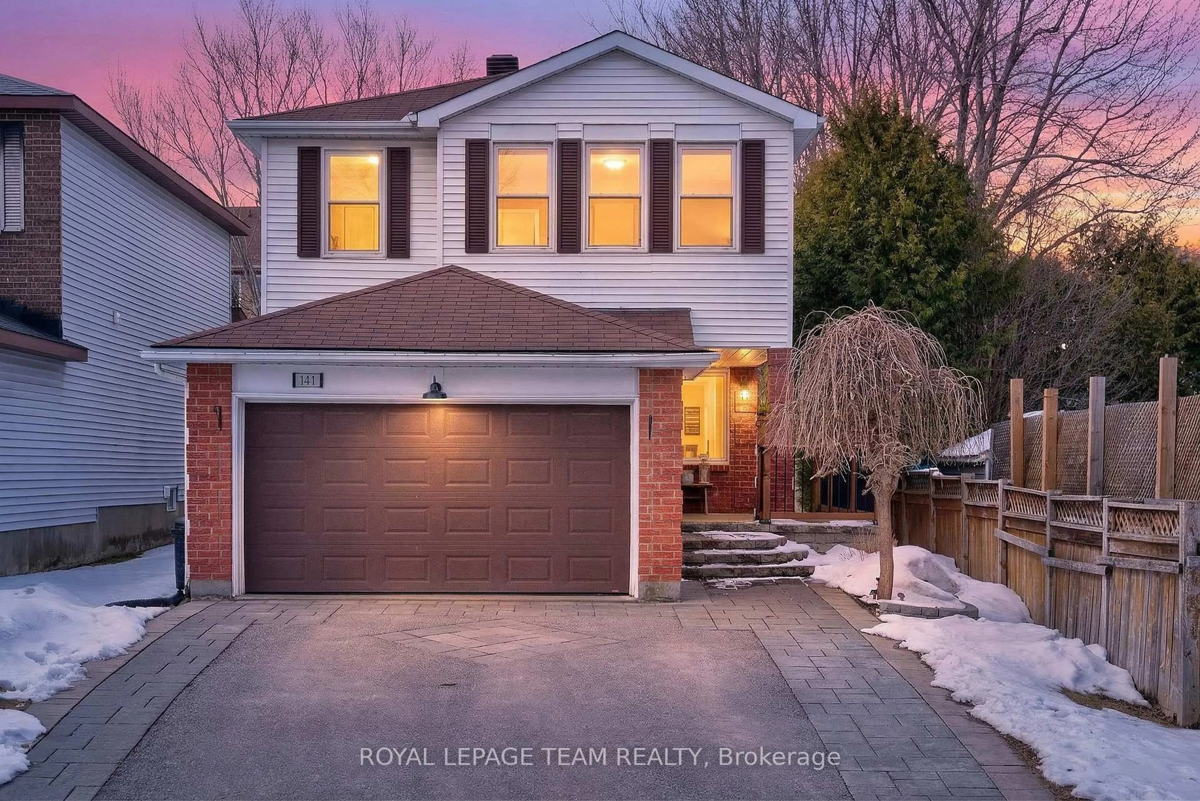 Home with vinyl exterior material, street for 141 Acklam Terr, Ottawa Ontario K2K 2J4
