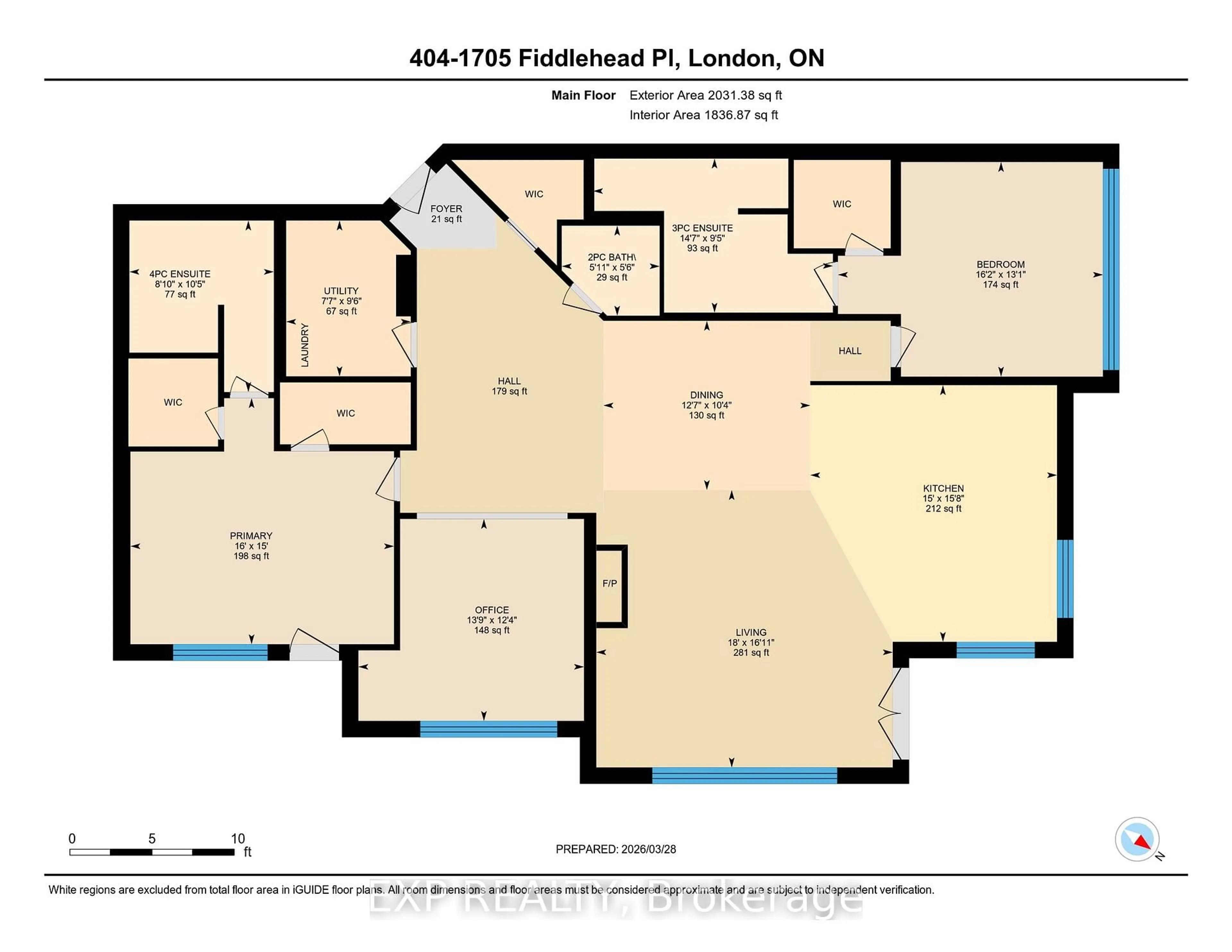Floor plan for 1705 Fiddlehead Pl #404, London North Ontario N6G 5M6