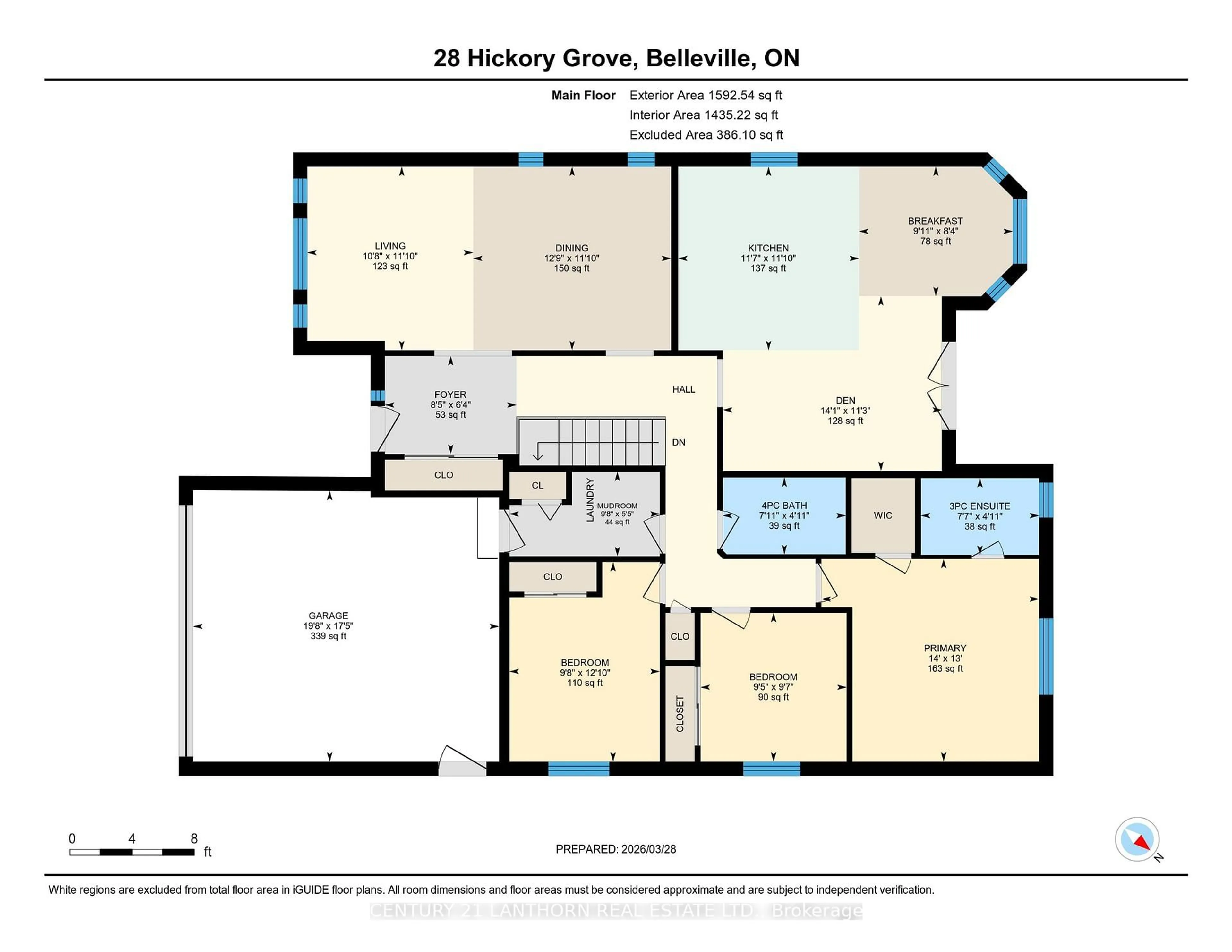 Floor plan for 28 Hickory Grve, Belleville Ontario K8N 5Y1