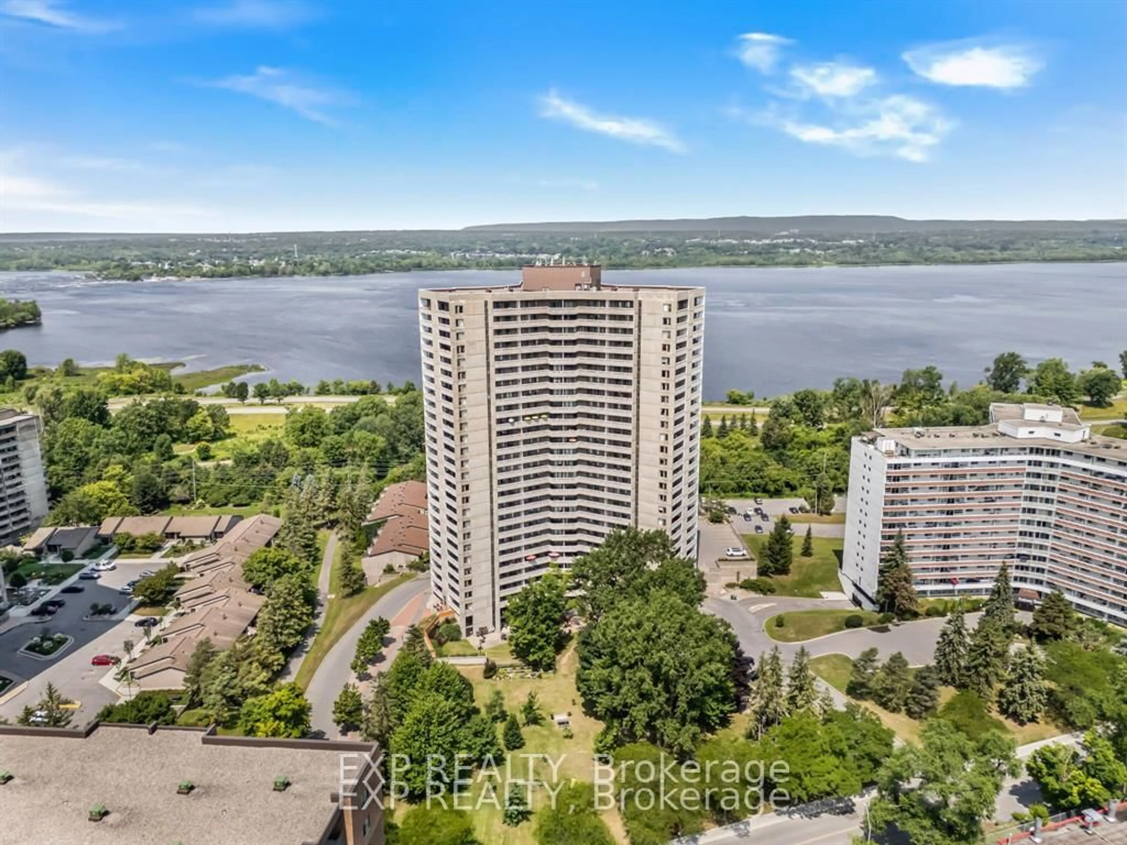 A pic from outside/outdoor area/front of a property/back of a property/a pic from drone, water/lake/river/ocean view for 1081 Ambleside Dr #1603, Ottawa Ontario K2B 8C8
