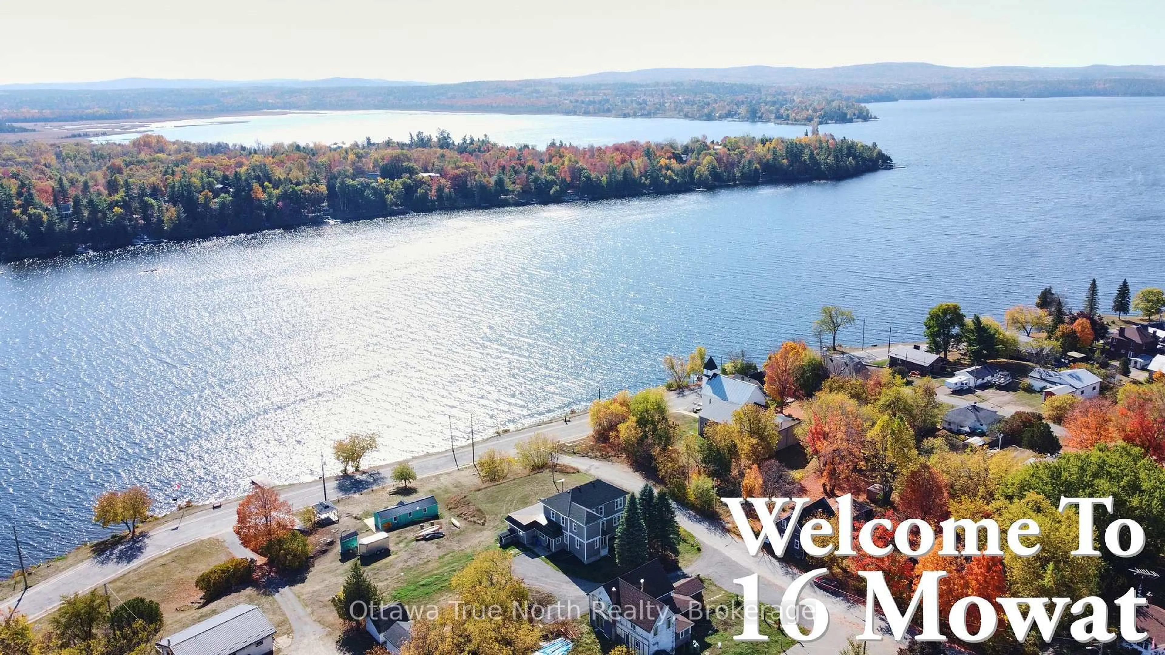 A pic from outside/outdoor area/front of a property/back of a property/a pic from drone, water/lake/river/ocean view for 16 Mowat St, Calabogie Ontario K0J 1H0