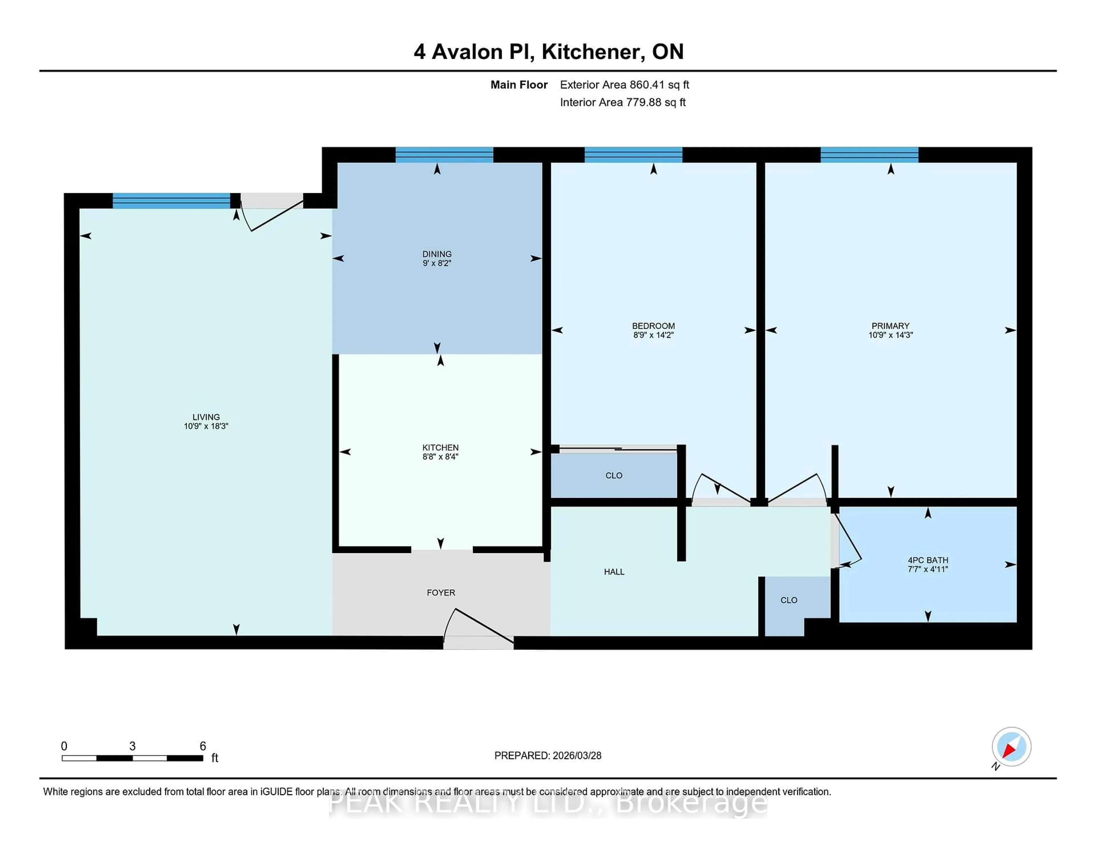 Floor plan for 4 Avalon Pl #106, Kitchener Ontario N2M 4N6
