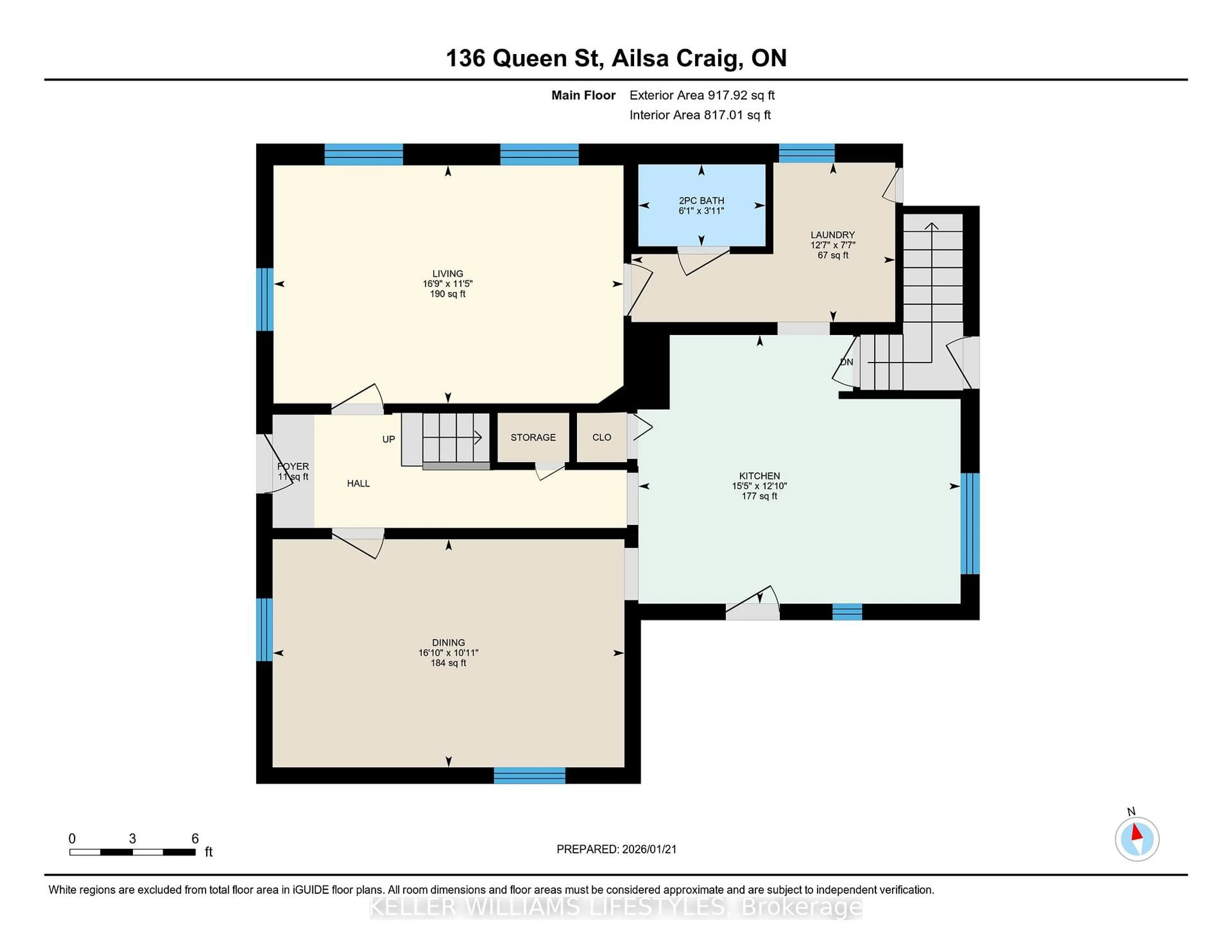 Floor plan for 136 Queen St, North Middlesex Ontario N0M 1A0