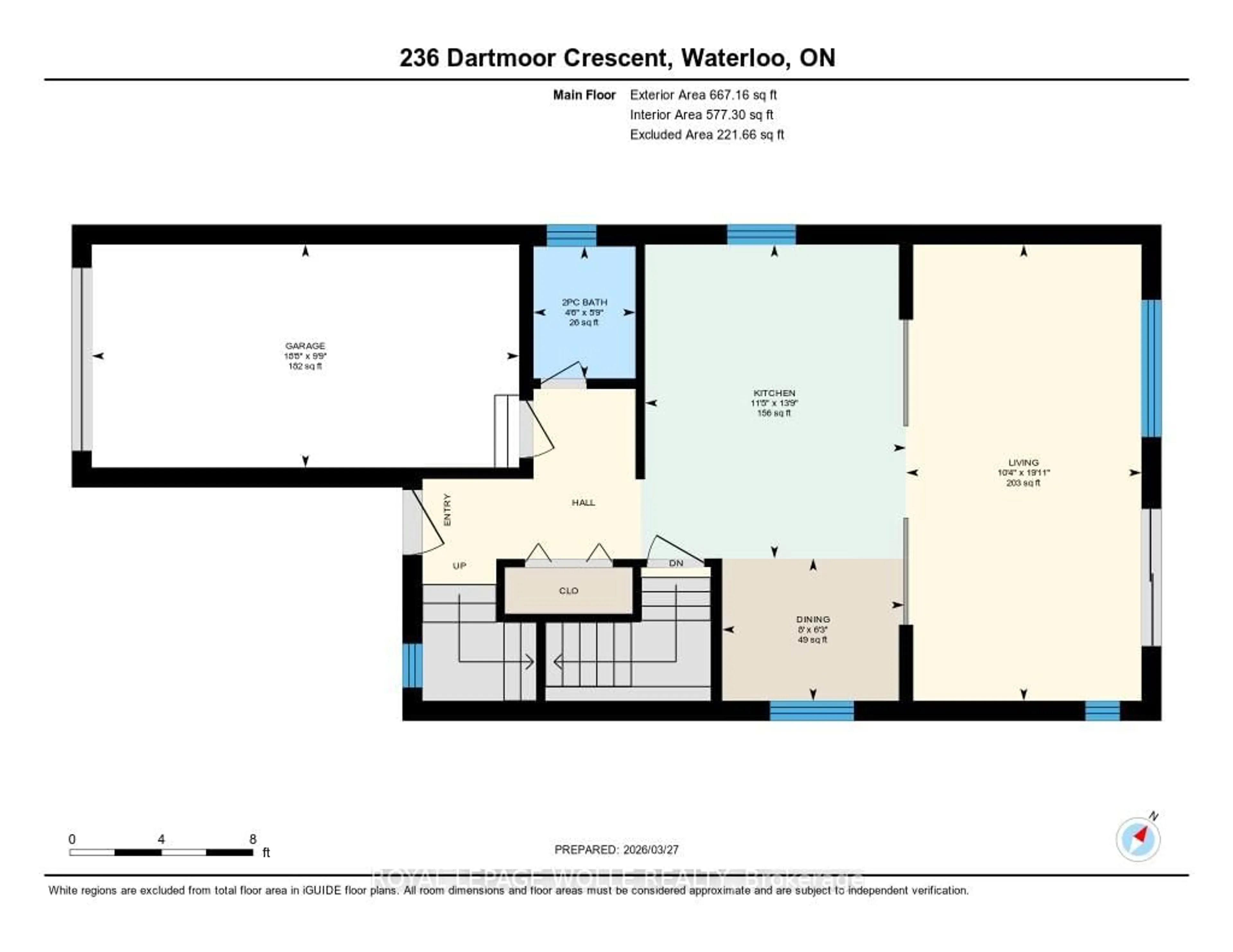 Floor plan for 236 Dartmoor Cres, Waterloo Ontario N2K 2S9