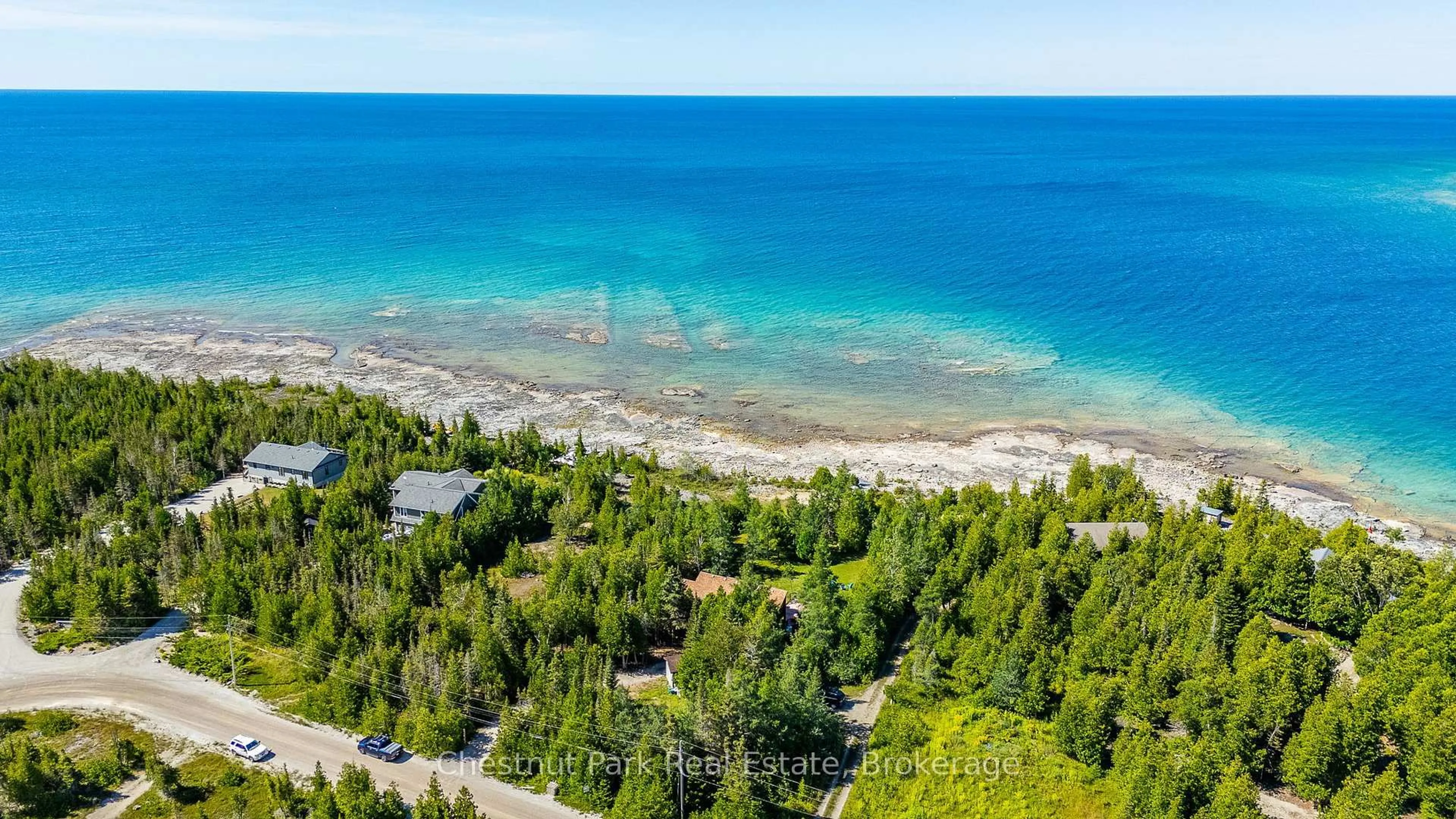 A pic from outside/outdoor area/front of a property/back of a property/a pic from drone, water/lake/river/ocean view for 139 Huron Dr, Northern Bruce Peninsula Ontario N0H 2R0