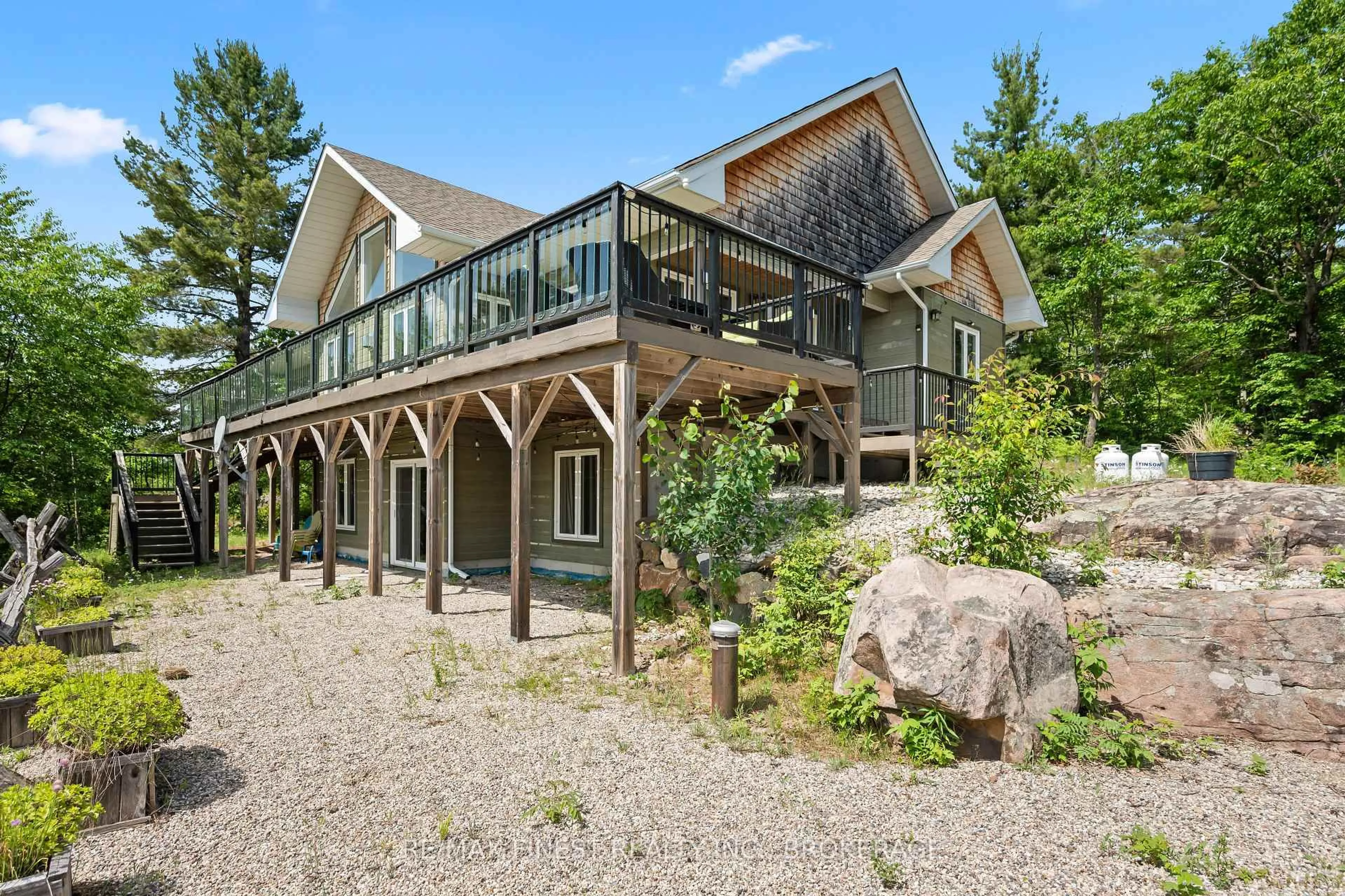 Patio, water/lake/river/ocean view for 2092 Beach Rd, Plevna Ontario K0H 2M0