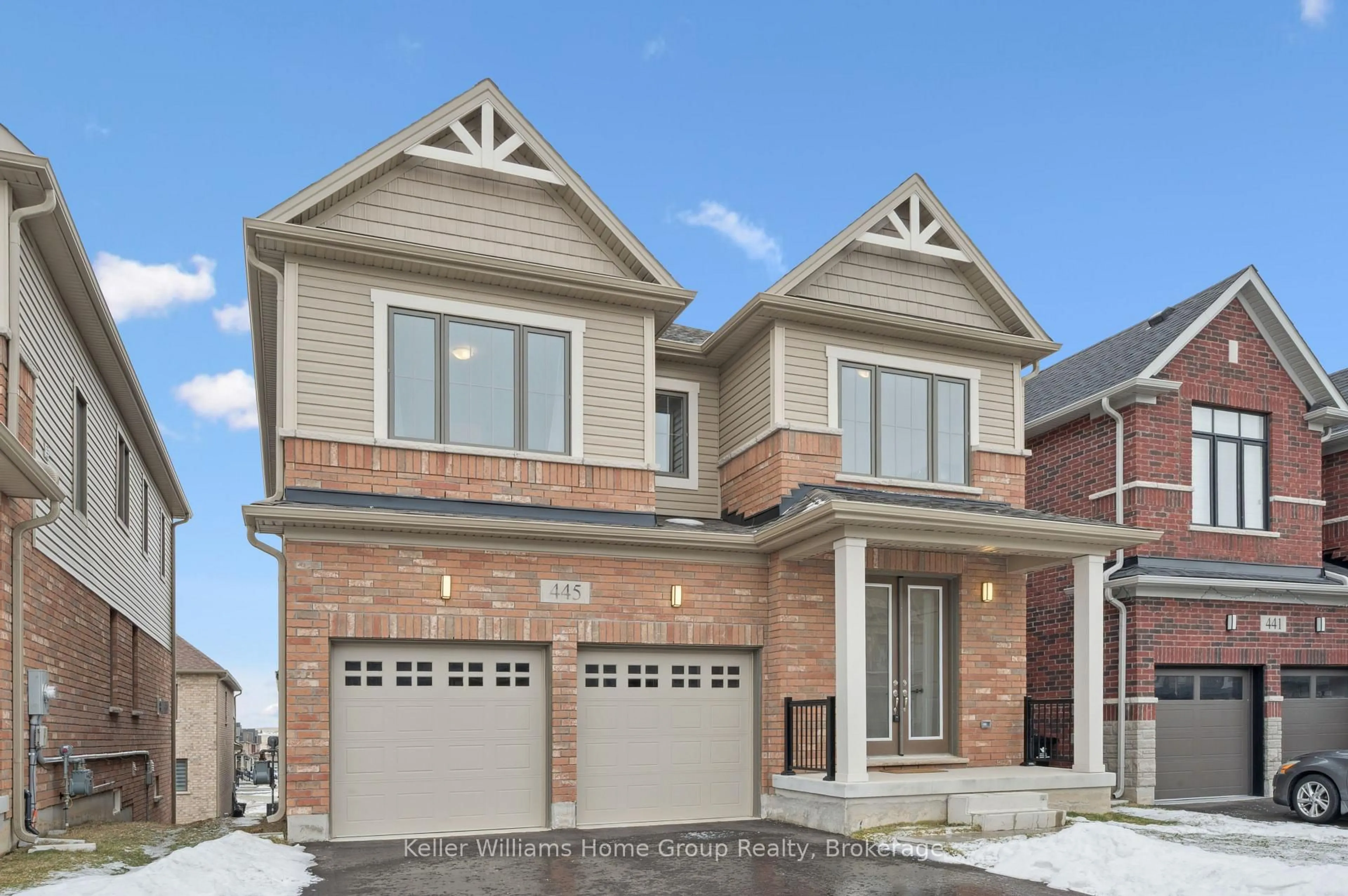 Home with brick exterior material, street for 445 Robert Woolner St, North Dumfries Ontario N0B 1E0