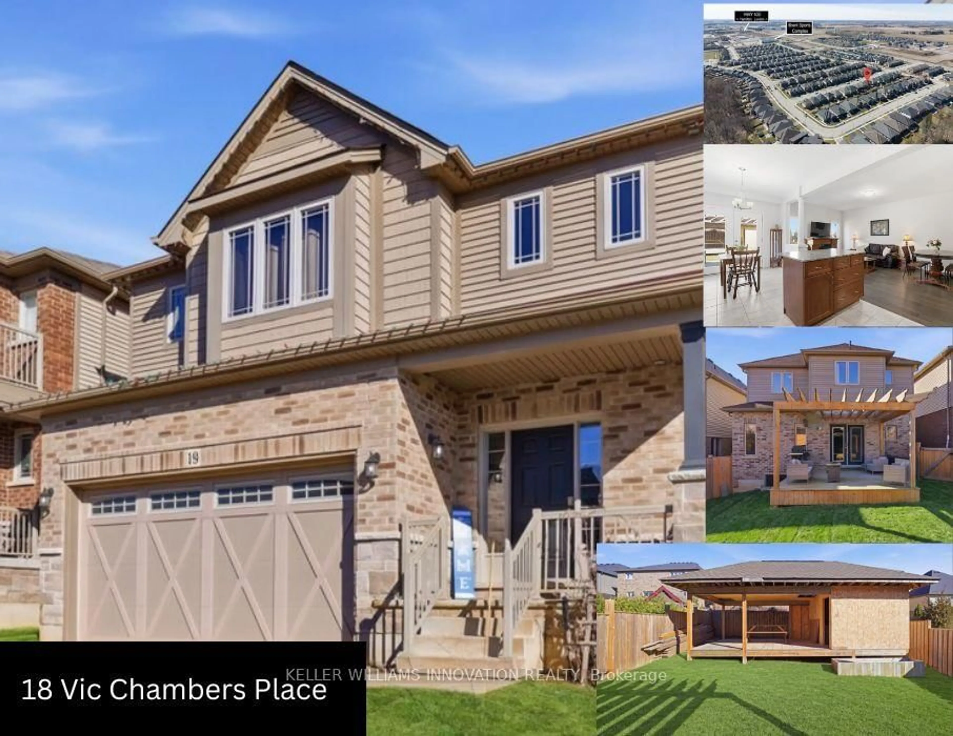 Home with brick exterior material, street for 18 Vic Chambers Pl, Brant Ontario N3L 0E6