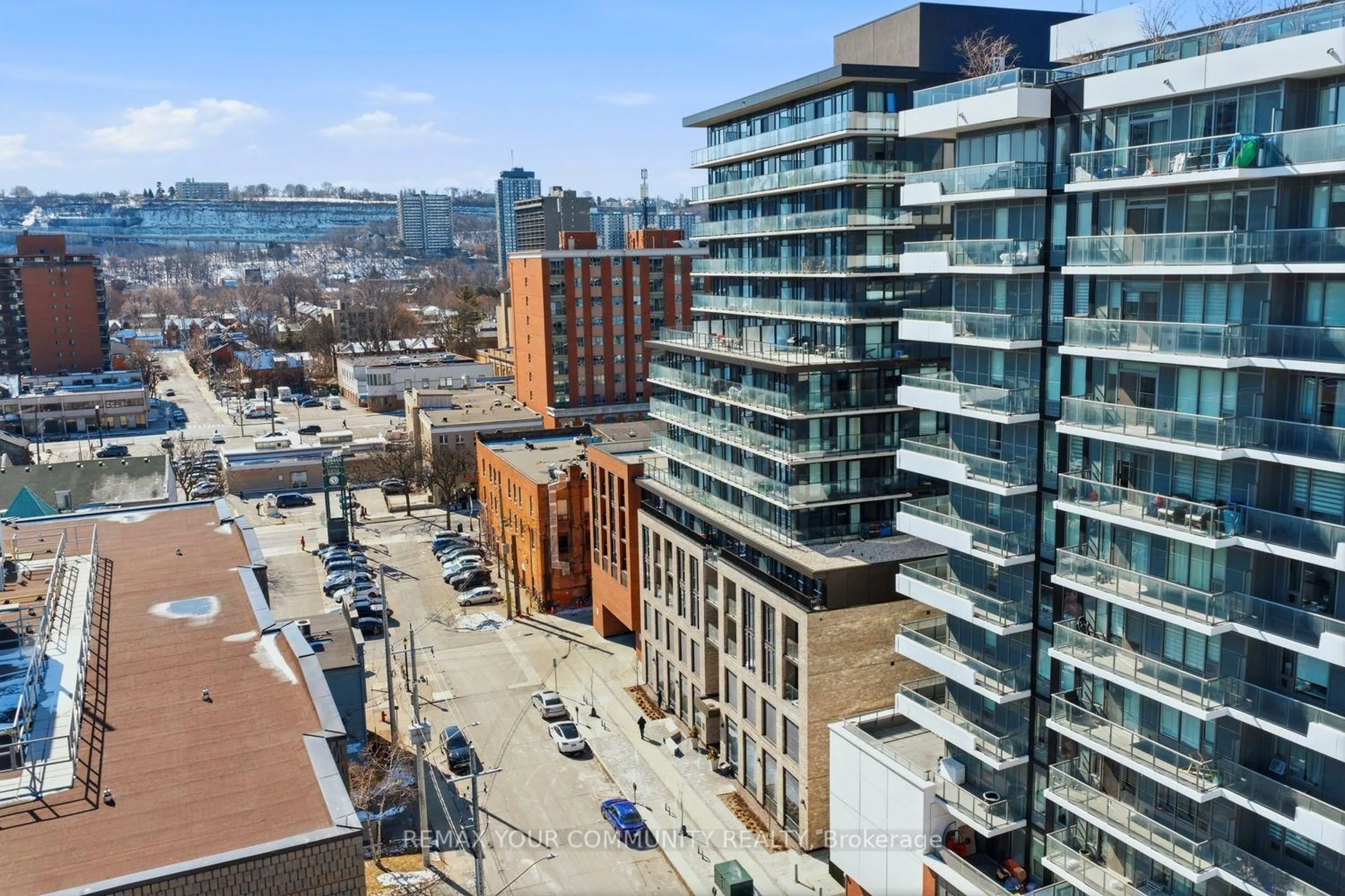 A pic from outside/outdoor area/front of a property/back of a property/a pic from drone, city buildings view from balcony for 1 Jarvis St #1317, Hamilton Ontario L8R 3J2