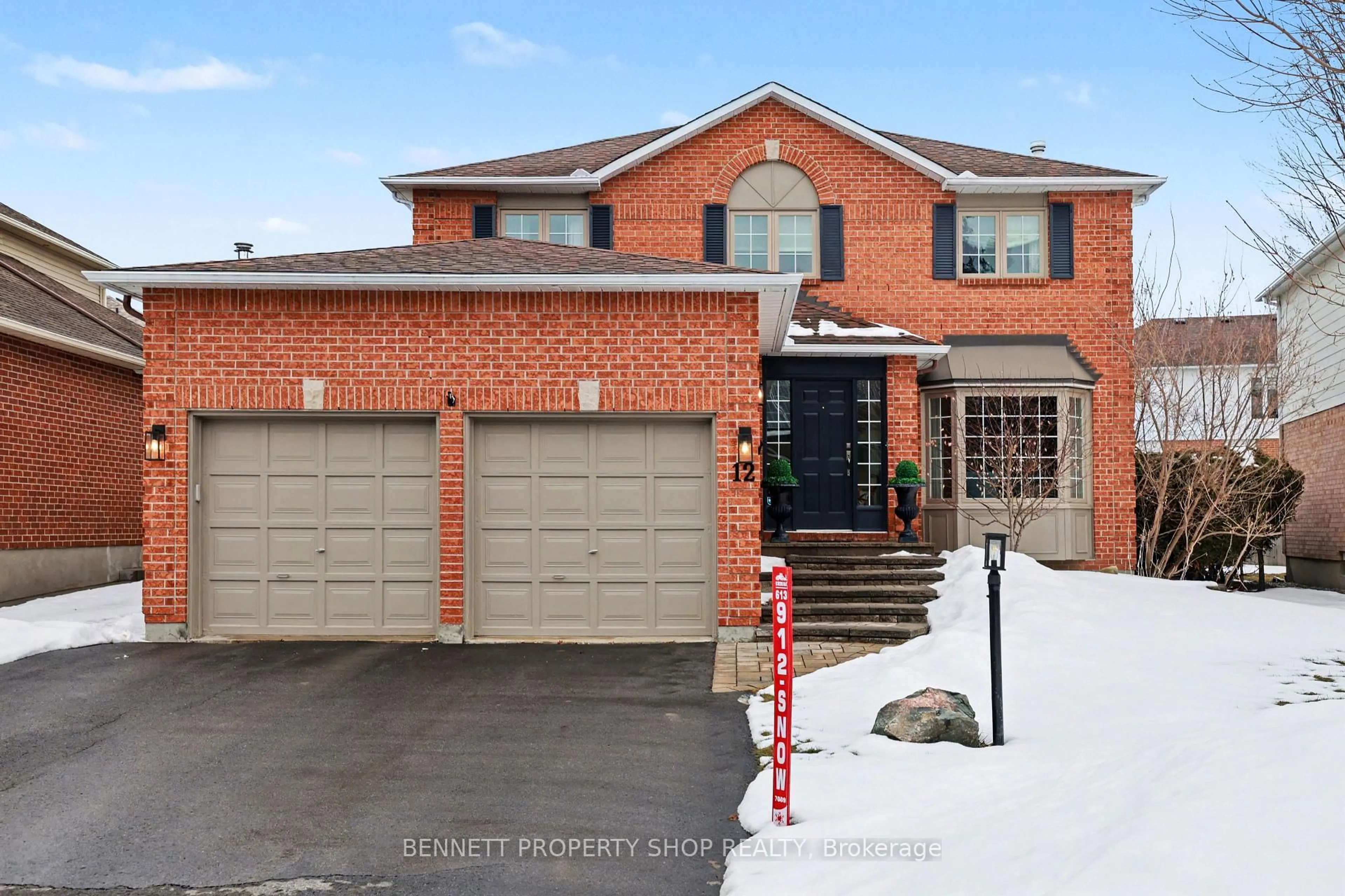 Home with brick exterior material, street for 12 Sherk Cres, Ottawa Ontario K2K 2L4