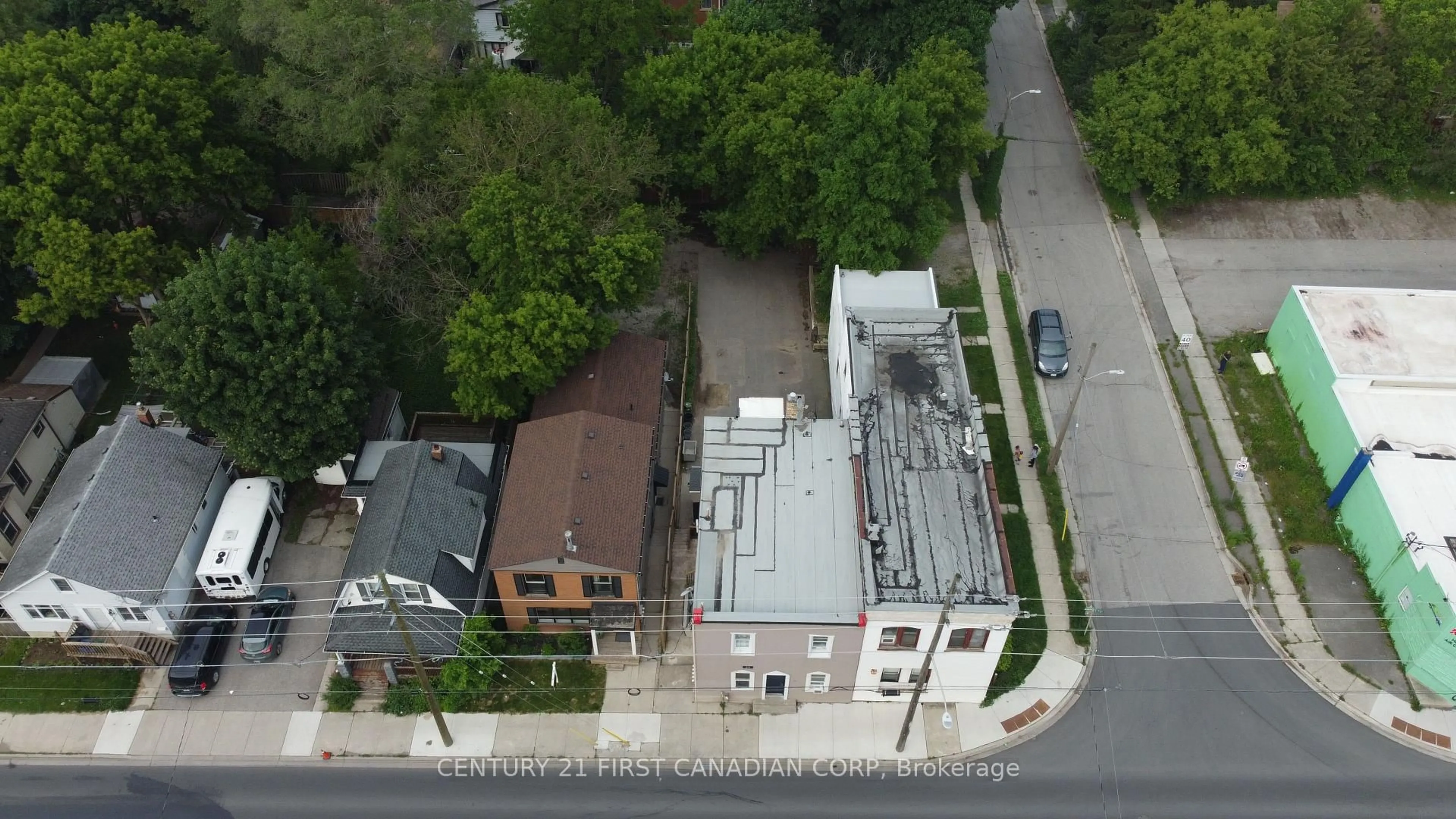 A pic from outside/outdoor area/front of a property/back of a property/a pic from drone, city buildings view from balcony for 20 Adelaide St, London South Ontario N5Z 3J8