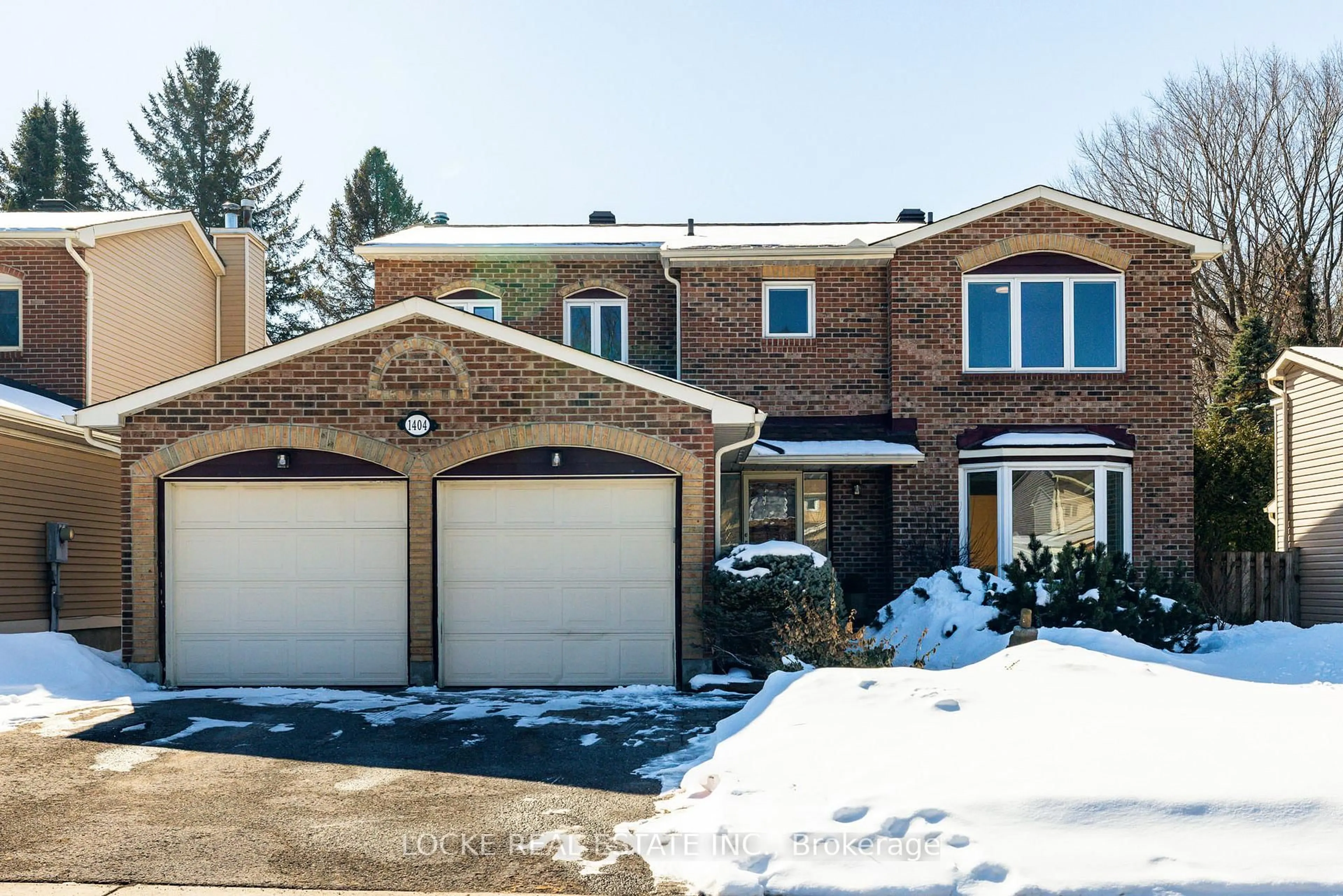 Home with brick exterior material, street for 1404 Forest Valley Dr, Ottawa Ontario K1C 5M8