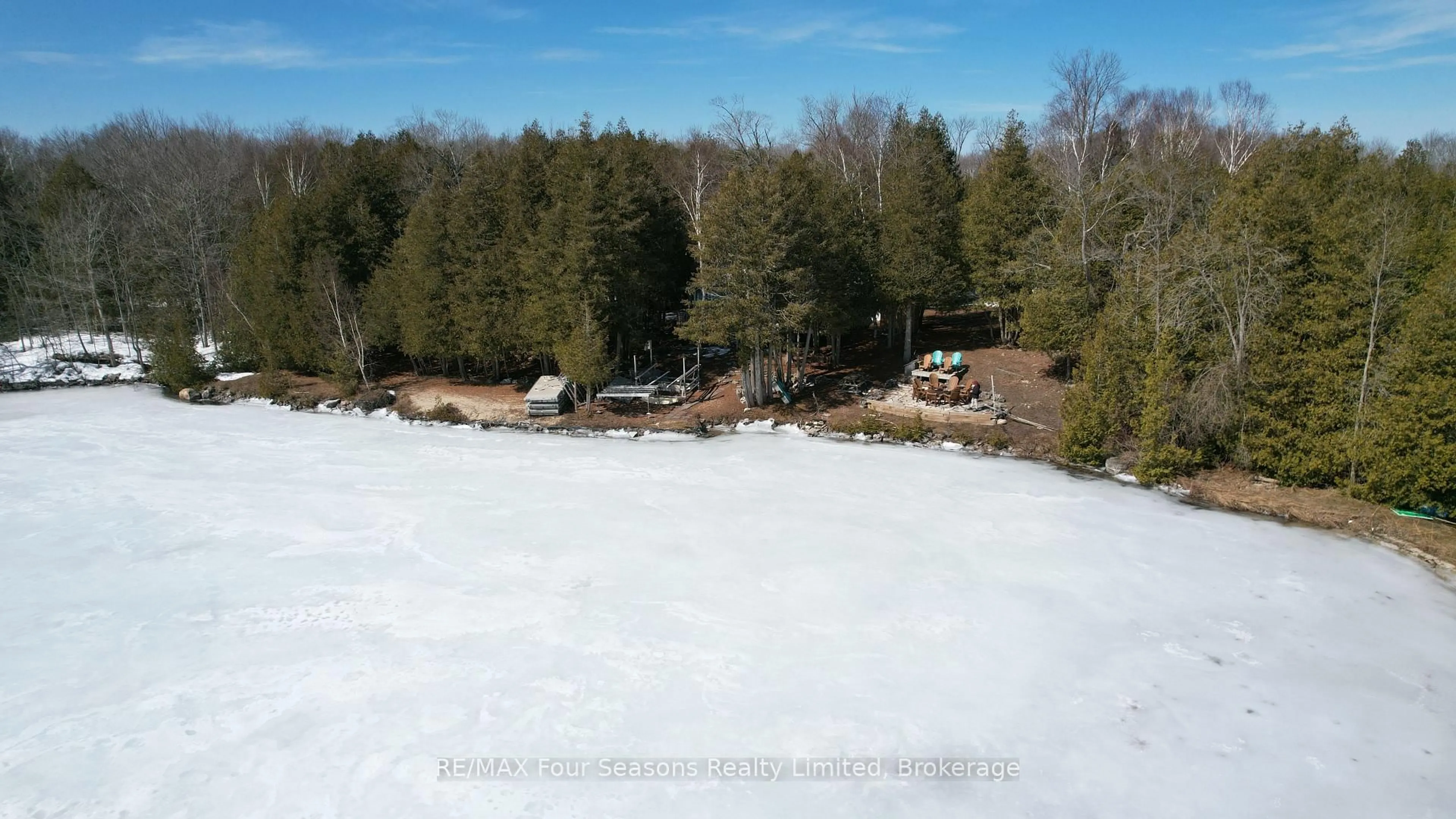 A pic from outside/outdoor area/front of a property/back of a property/a pic from drone, water/lake/river/ocean view for 14 Catapillar Lane, South Bruce Peninsula Ontario N0H 2T0
