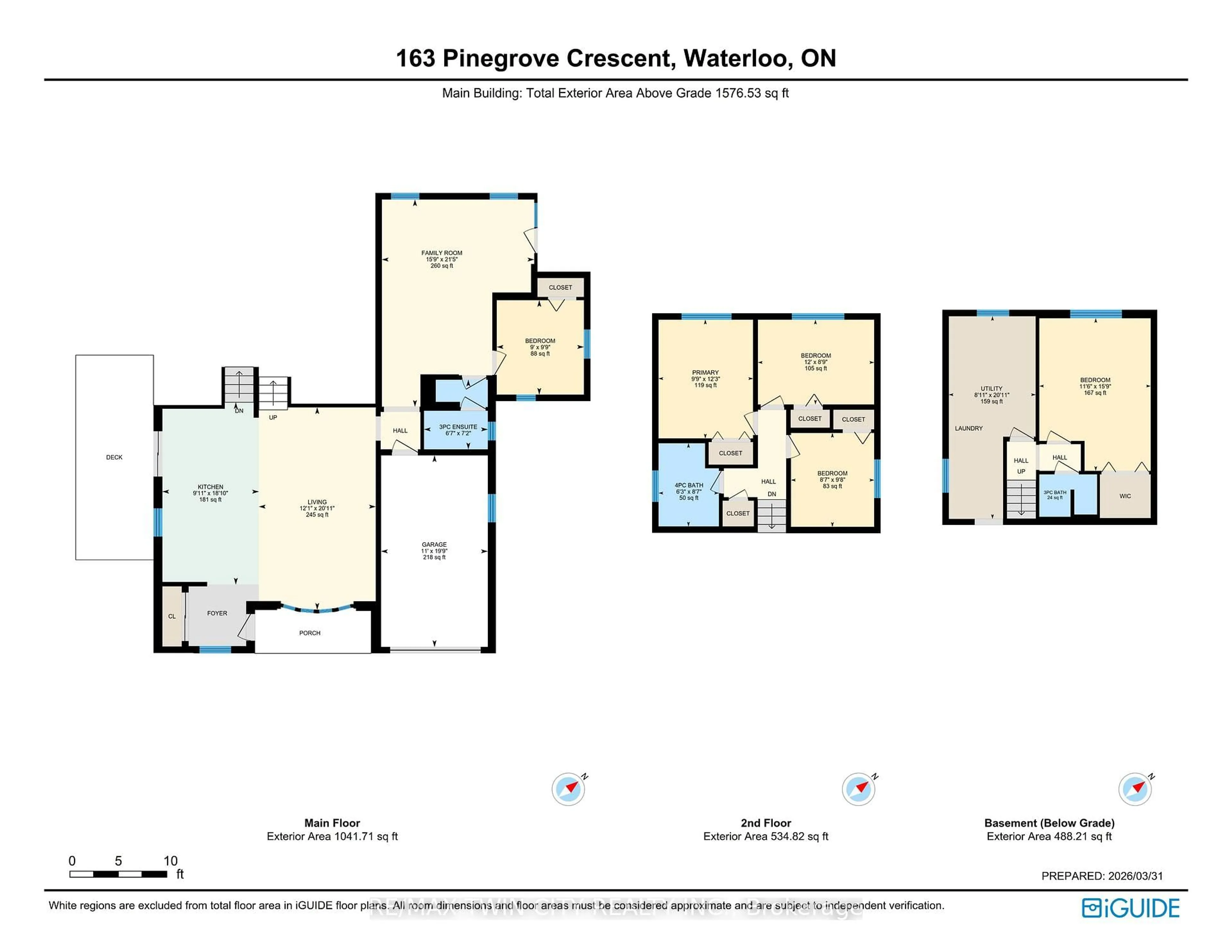 Floor plan for 163 Pinegrove Cres, Waterloo Ontario N2L 4T9