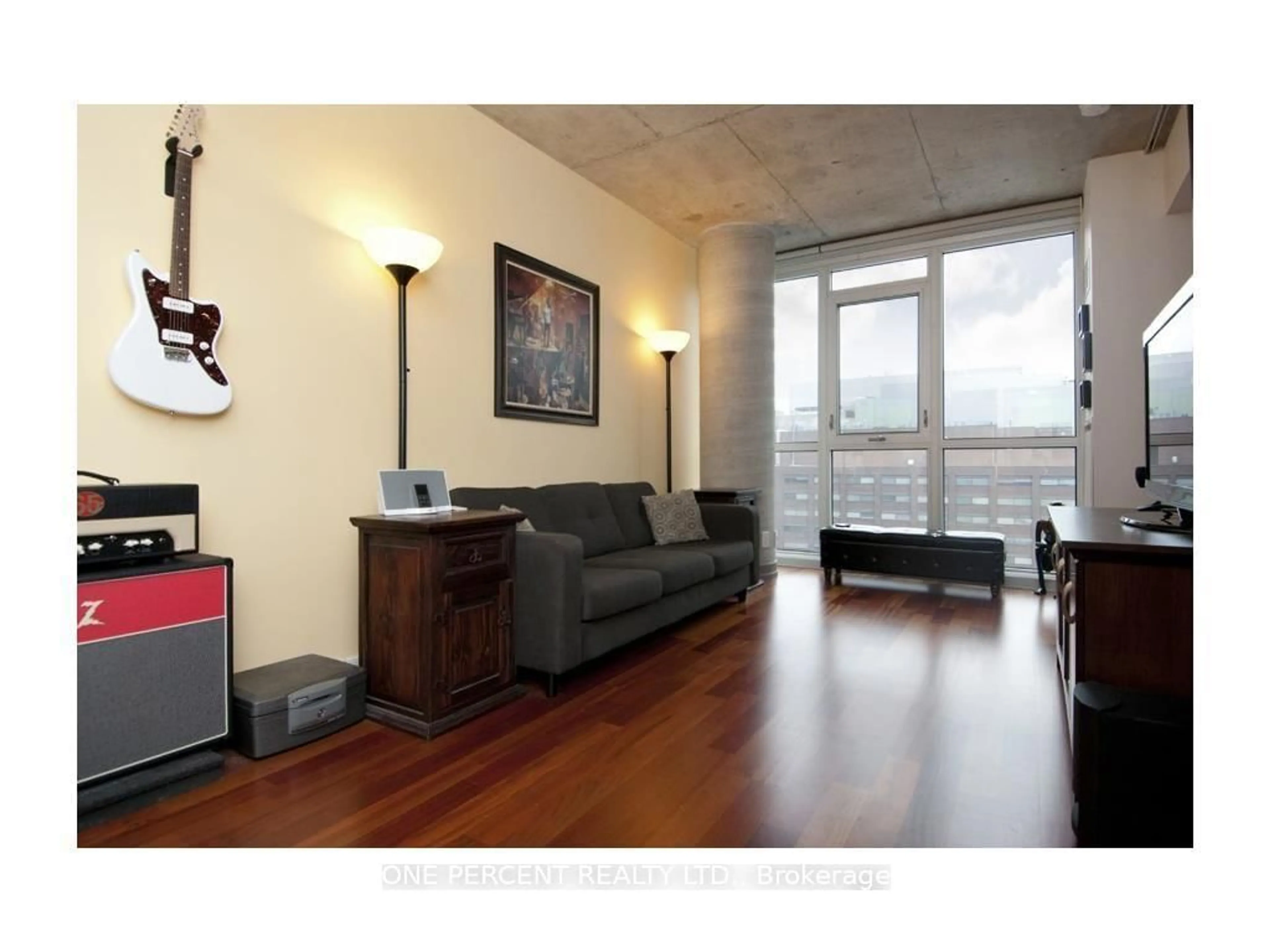 Living room with furniture, wood/laminate floor for 324 Laurier Ave #1208, Ottawa Ontario K1N 6P6