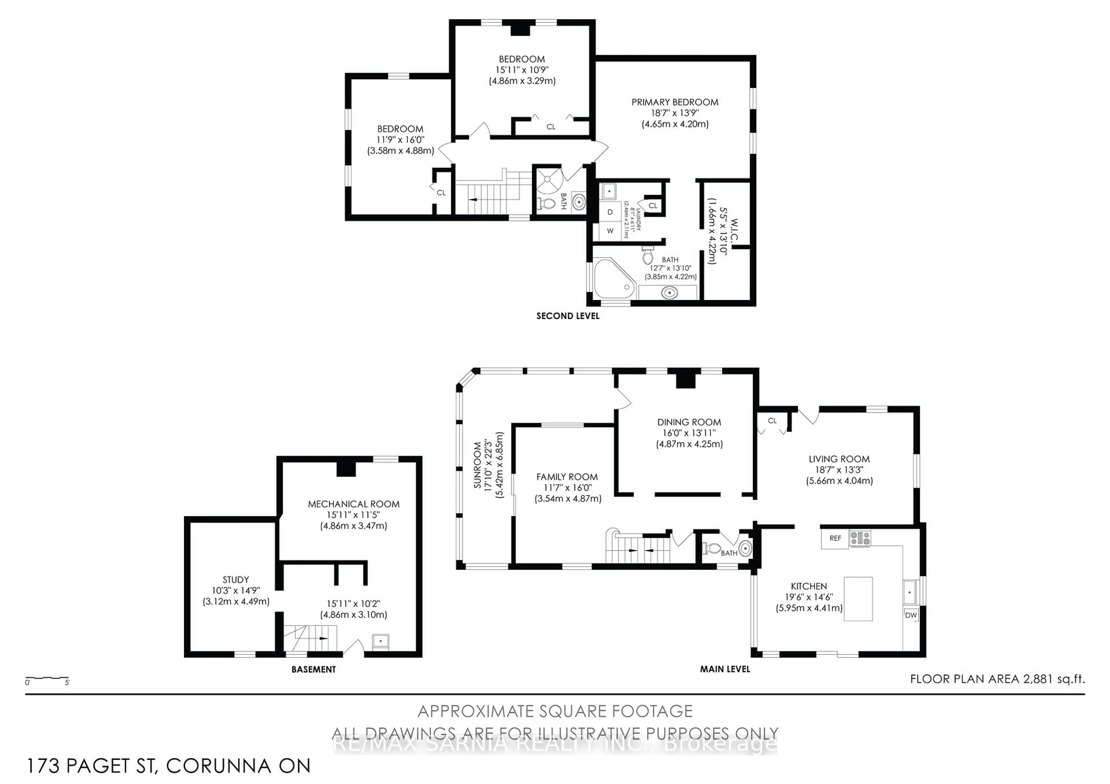 Floor plan for 173 Paget St, St. Clair Ontario N0N 1G0
