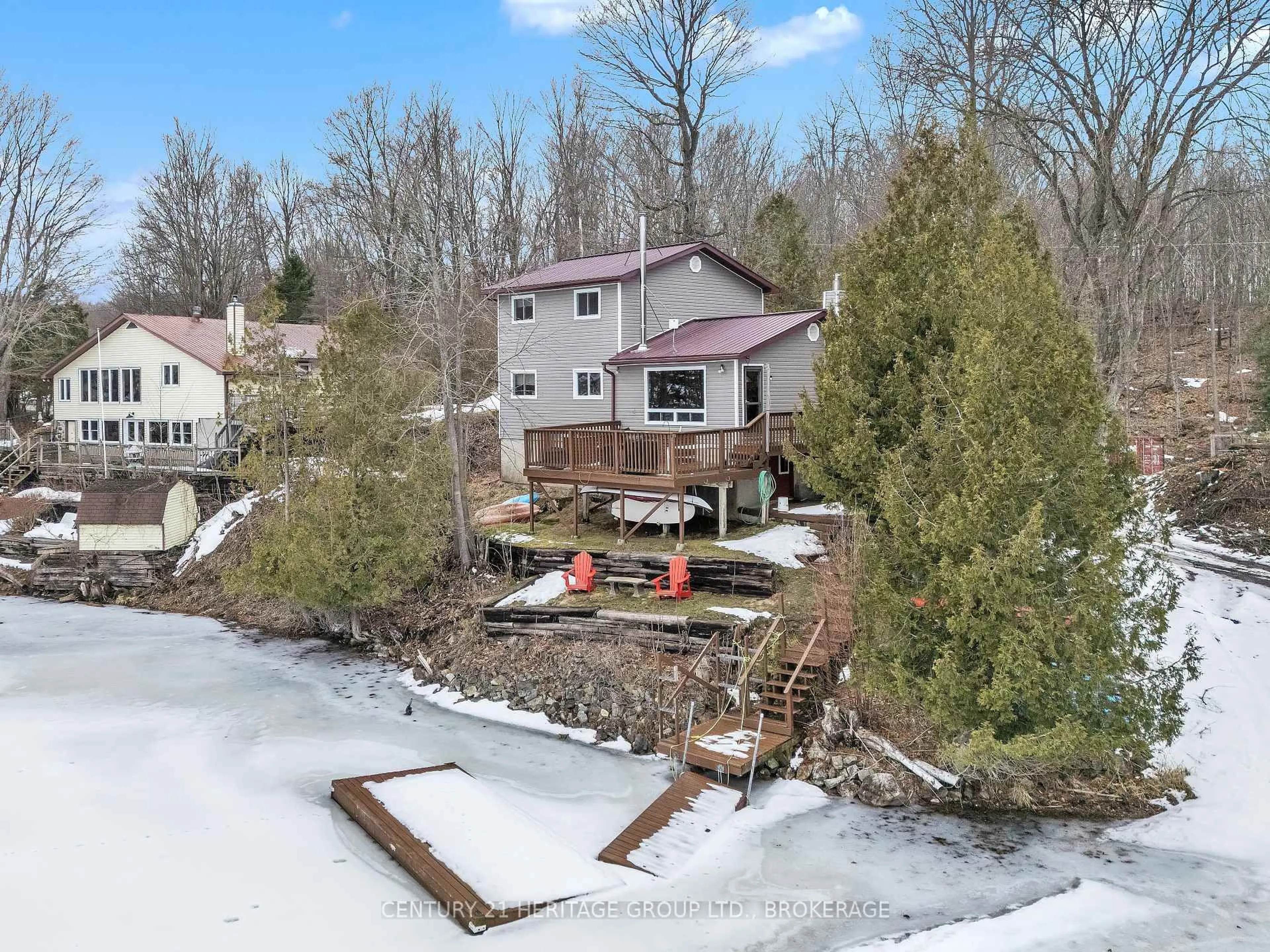 A pic from outside/outdoor area/front of a property/back of a property/a pic from drone, water/lake/river/ocean view for 245 Taggart Lane, Rideau Lakes Ontario K0G 1X0