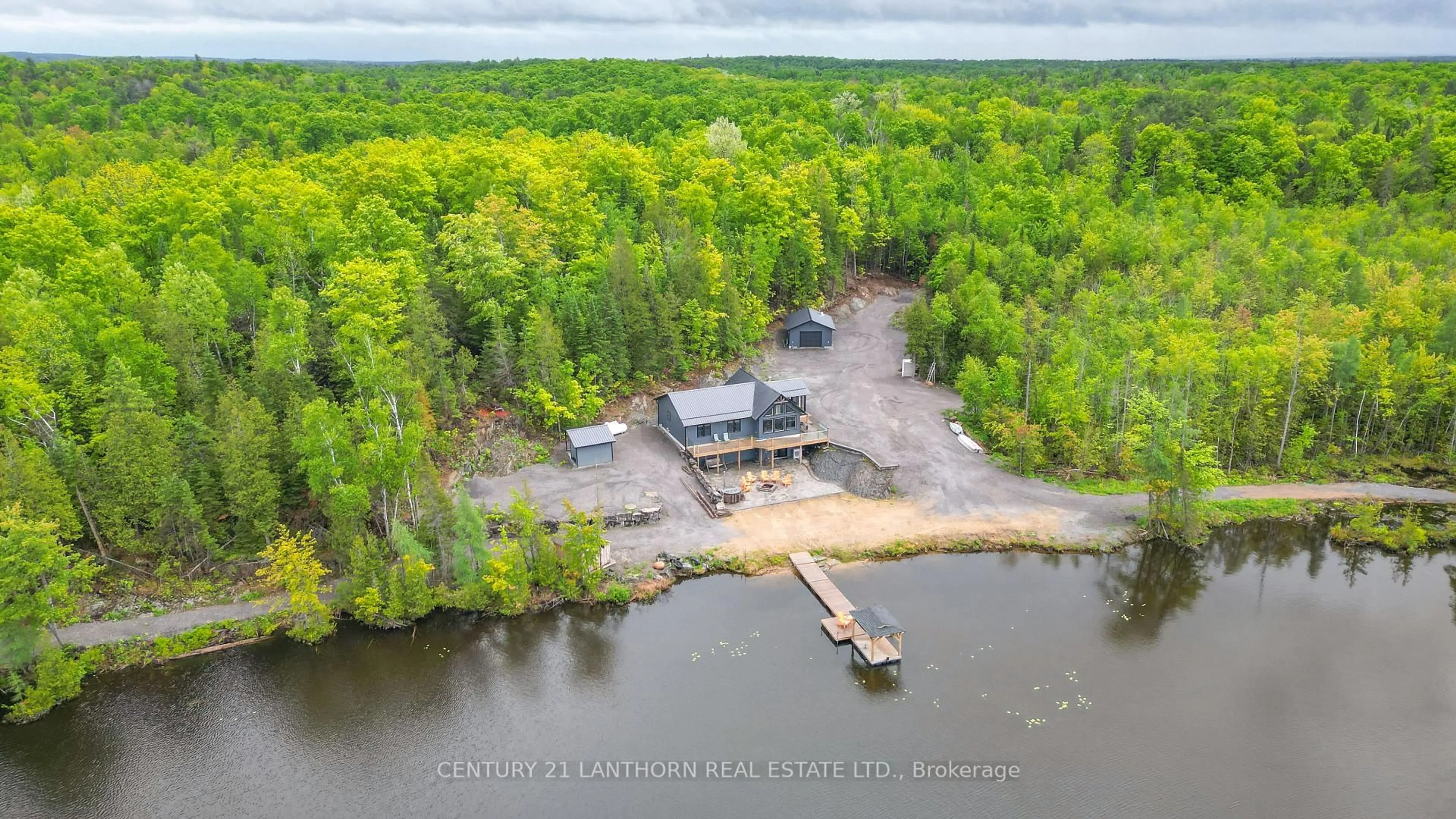 A pic from outside/outdoor area/front of a property/back of a property/a pic from drone, water/lake/river/ocean view for 475 South Pine View Ridge Lane, Hastings Ontario K0L 1W0