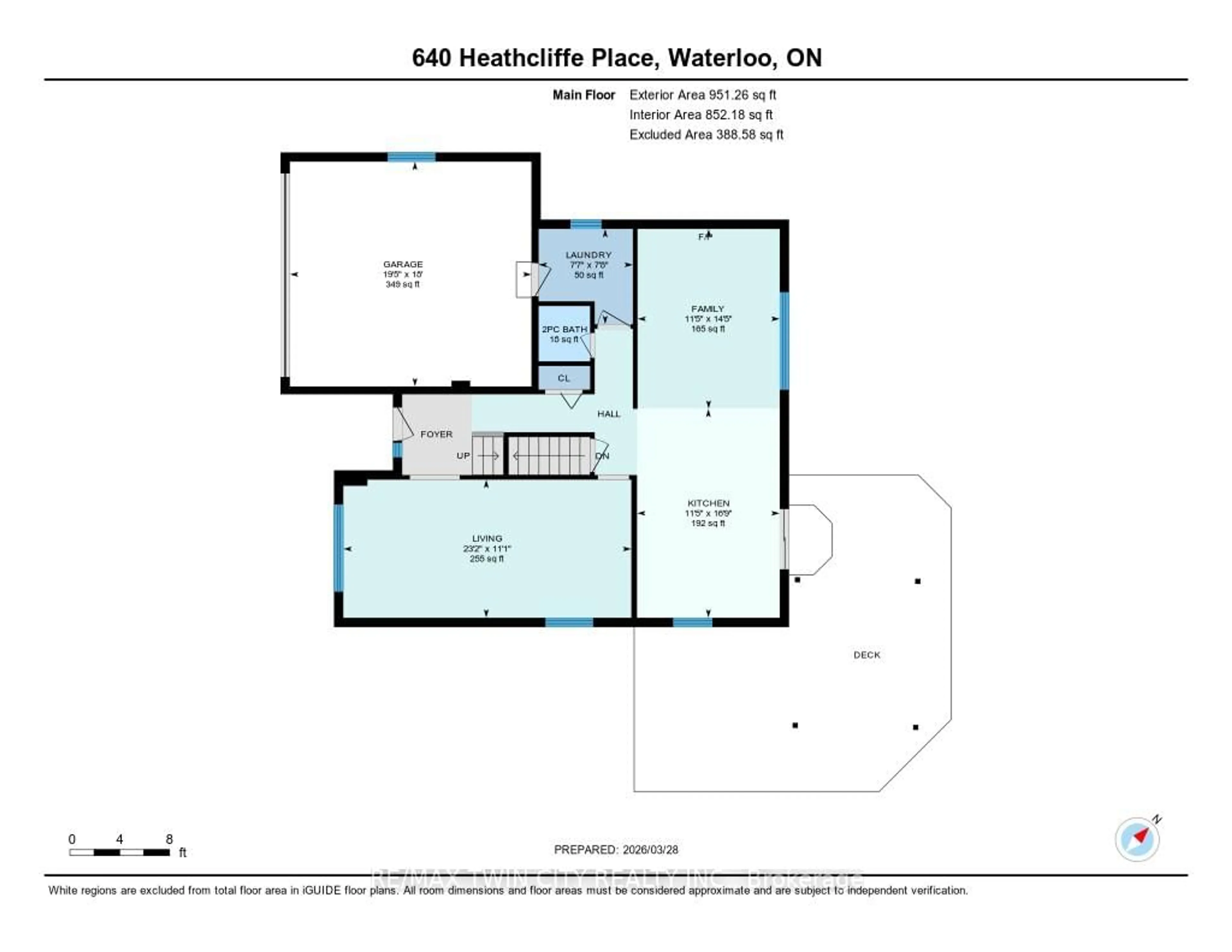 Floor plan for 640 Heathcliffe Pl, Waterloo Ontario N2T 2P3