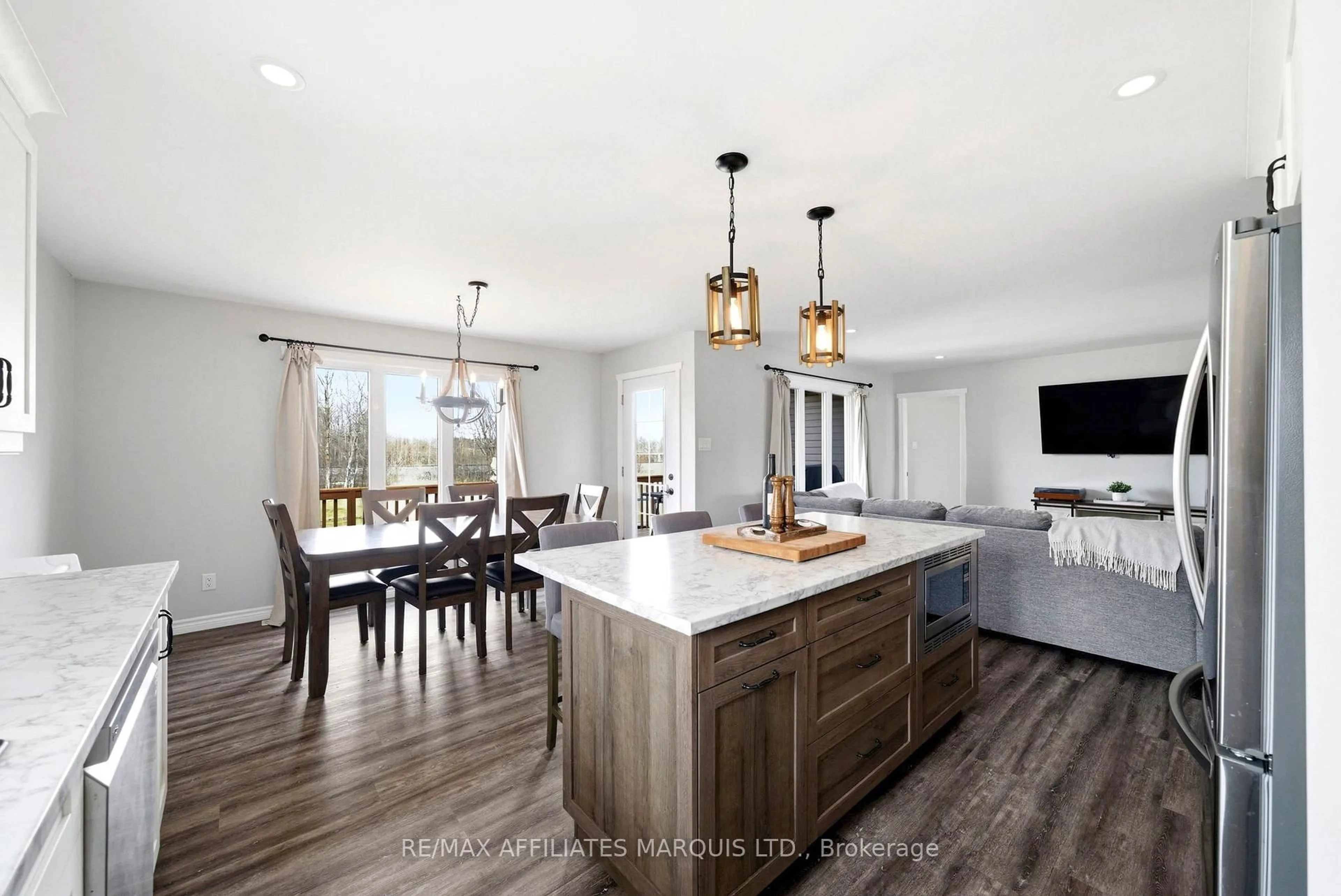 Open concept kitchen, wood/laminate floor for 15683 County Road 43 Rd, North Stormont Ontario K0C 1K0