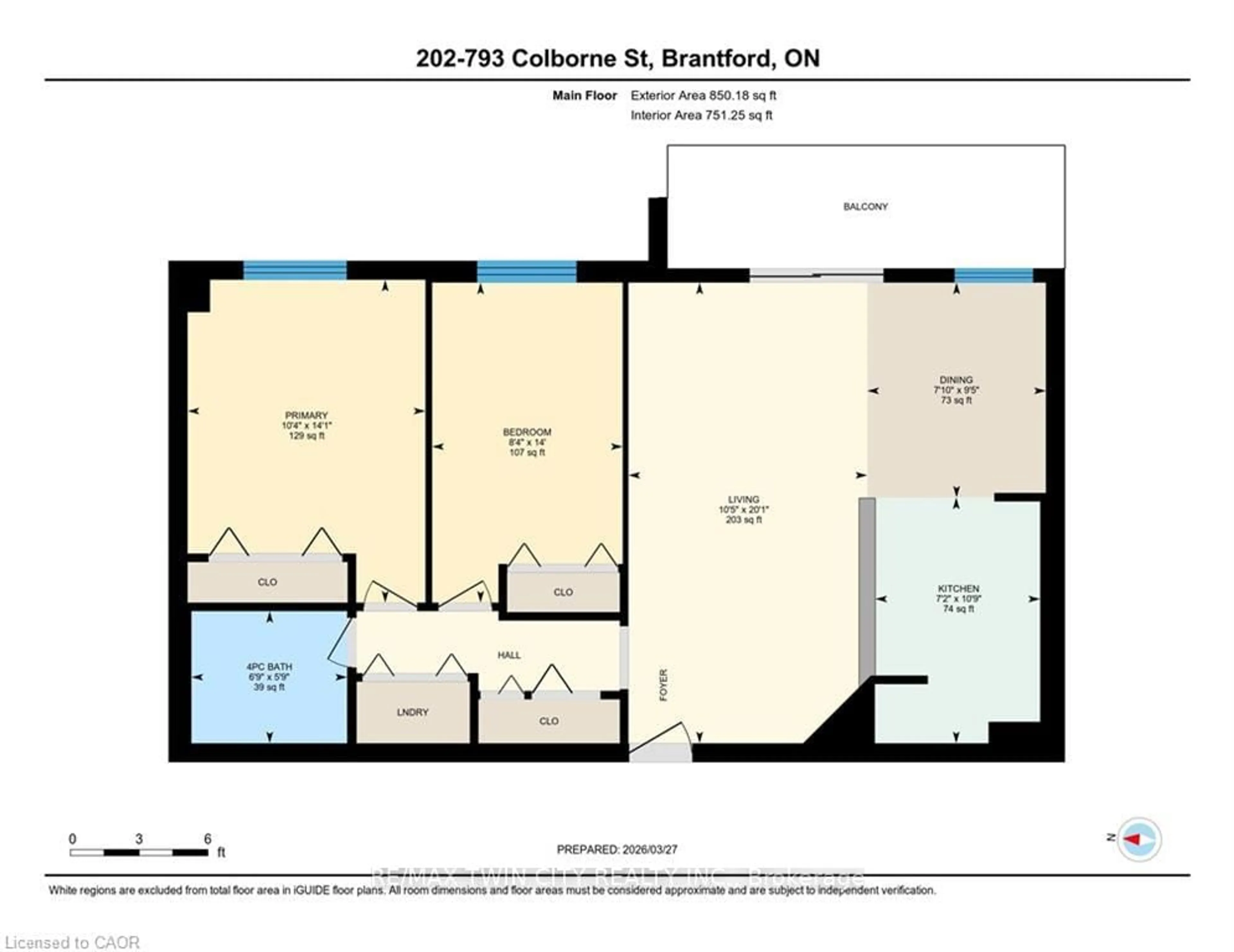 Floor plan for 793 COLBORNE St #202, Brantford Ontario N3S 7J3