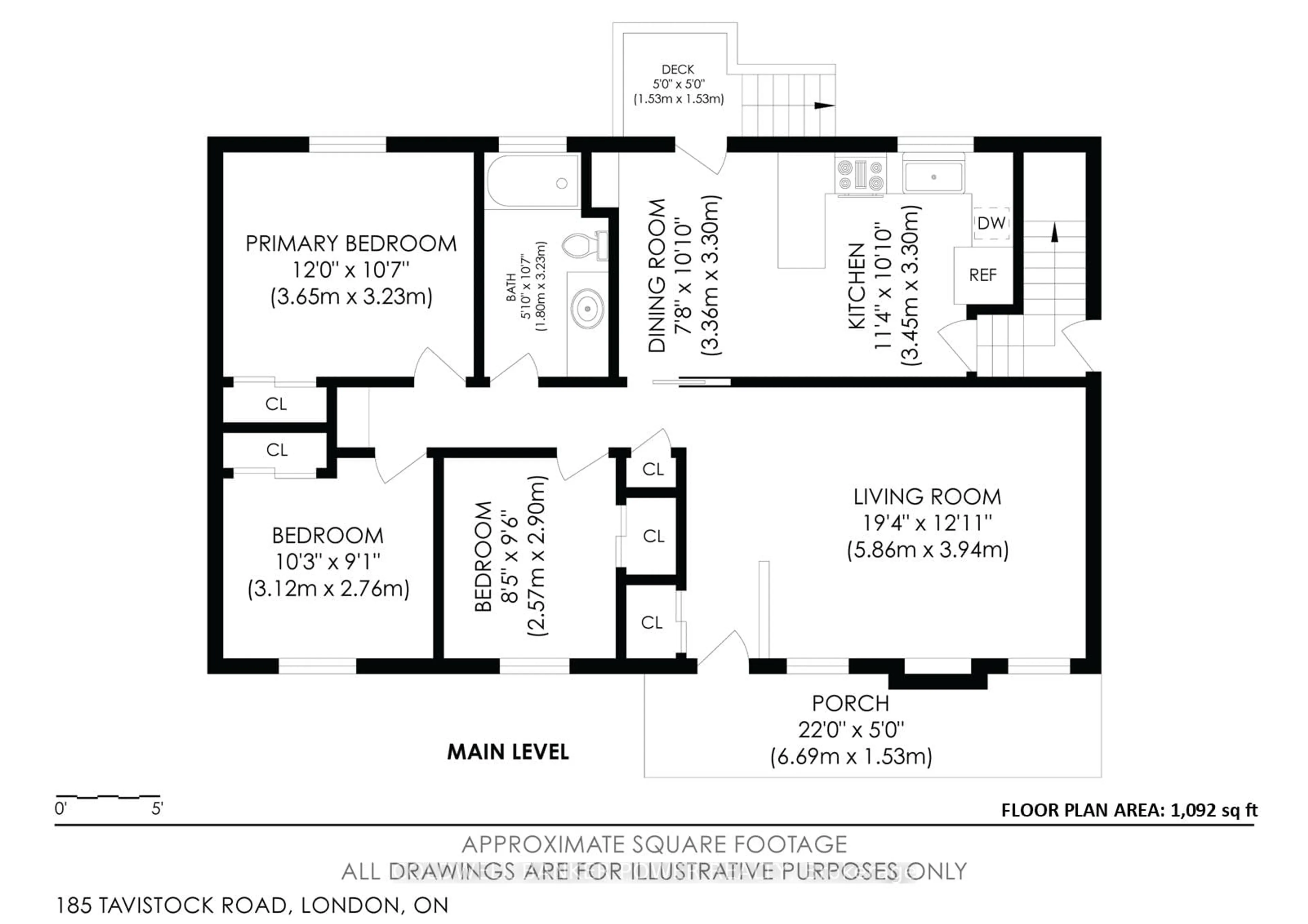 Floor plan for 185 Tavistock Rd, London South Ontario N6J 1Z7