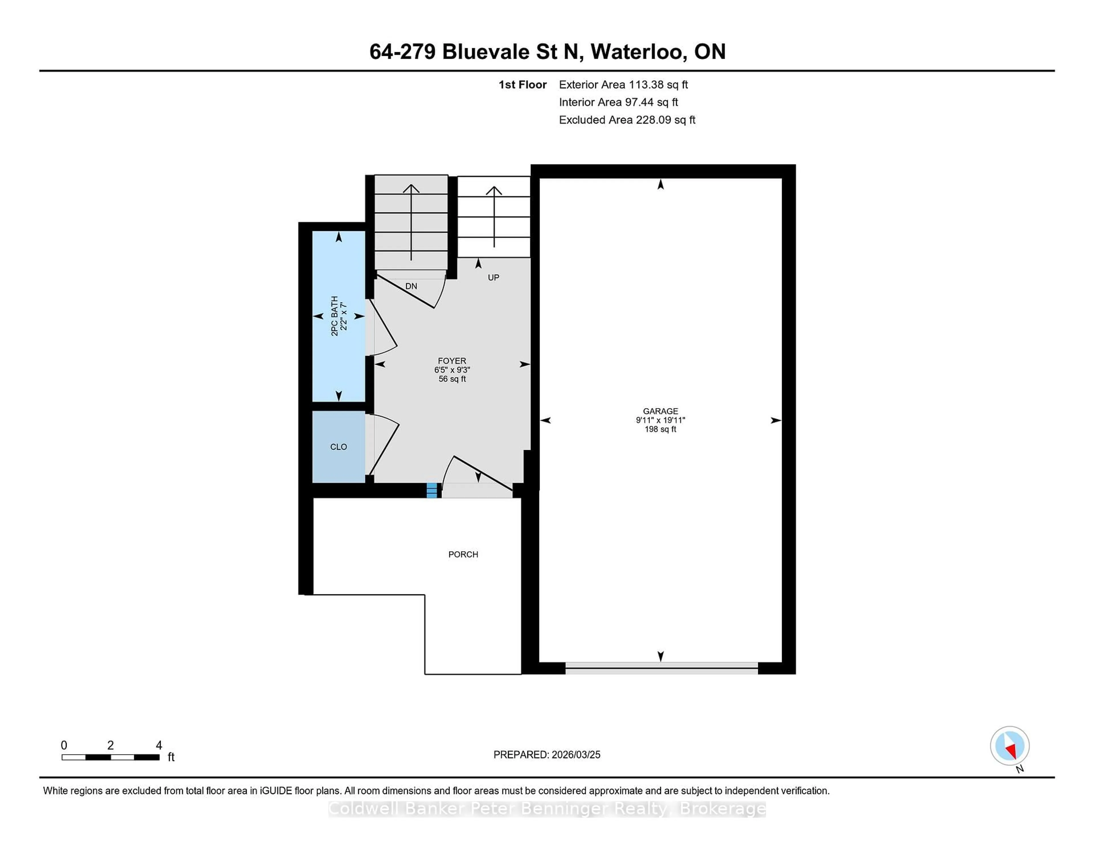 Floor plan for 279 Bluevale St #64, Waterloo Ontario N2J 4L8