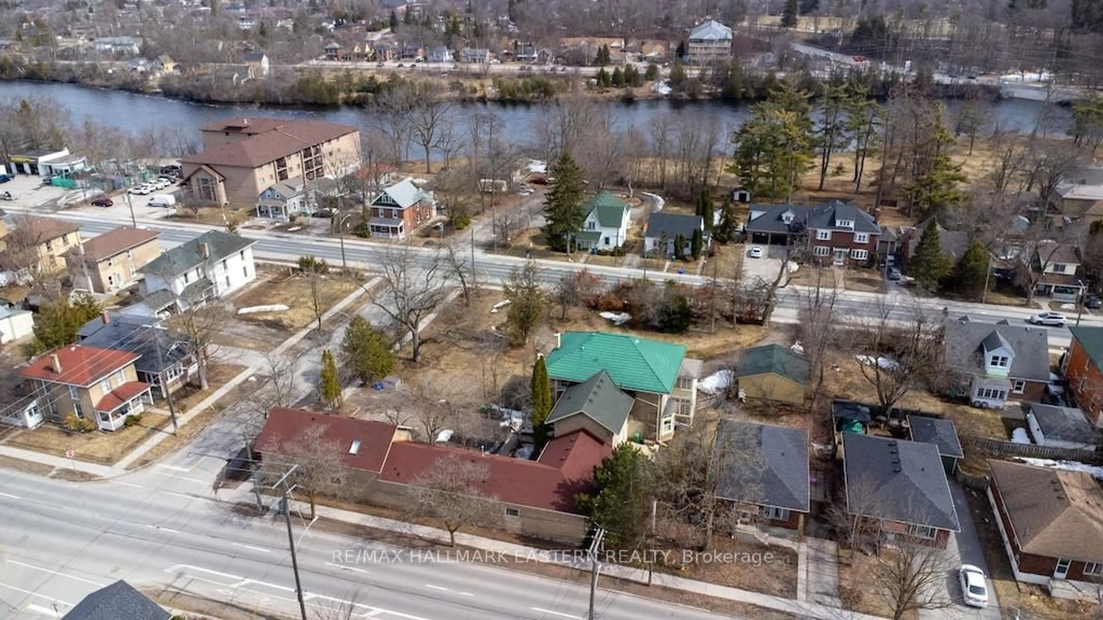 A pic from outside/outdoor area/front of a property/back of a property/a pic from drone, water/lake/river/ocean view for 11 Argyle St, Peterborough Ontario K9H 7M2