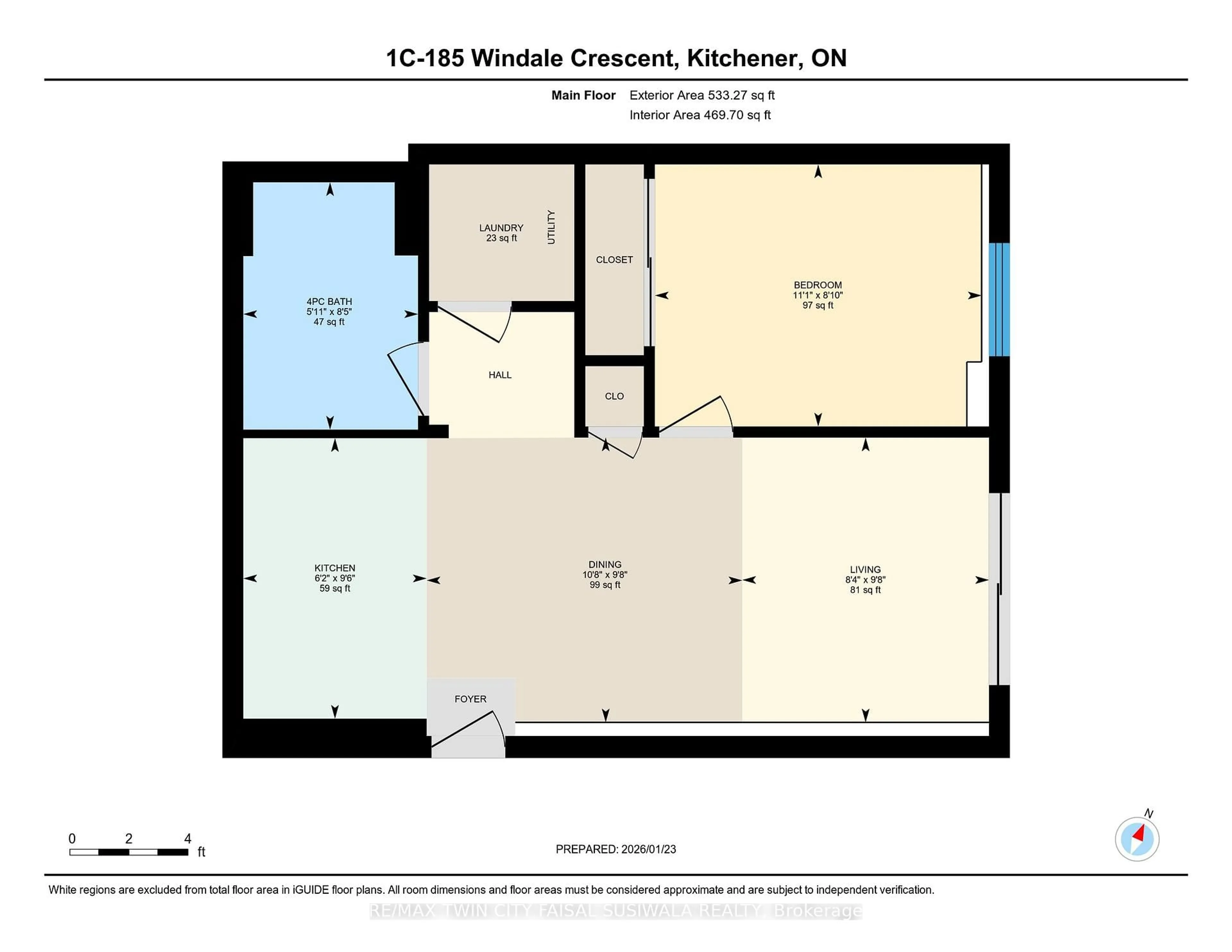 Floor plan for 185 Windale Cres #1C, Kitchener Ontario N2E 0G3