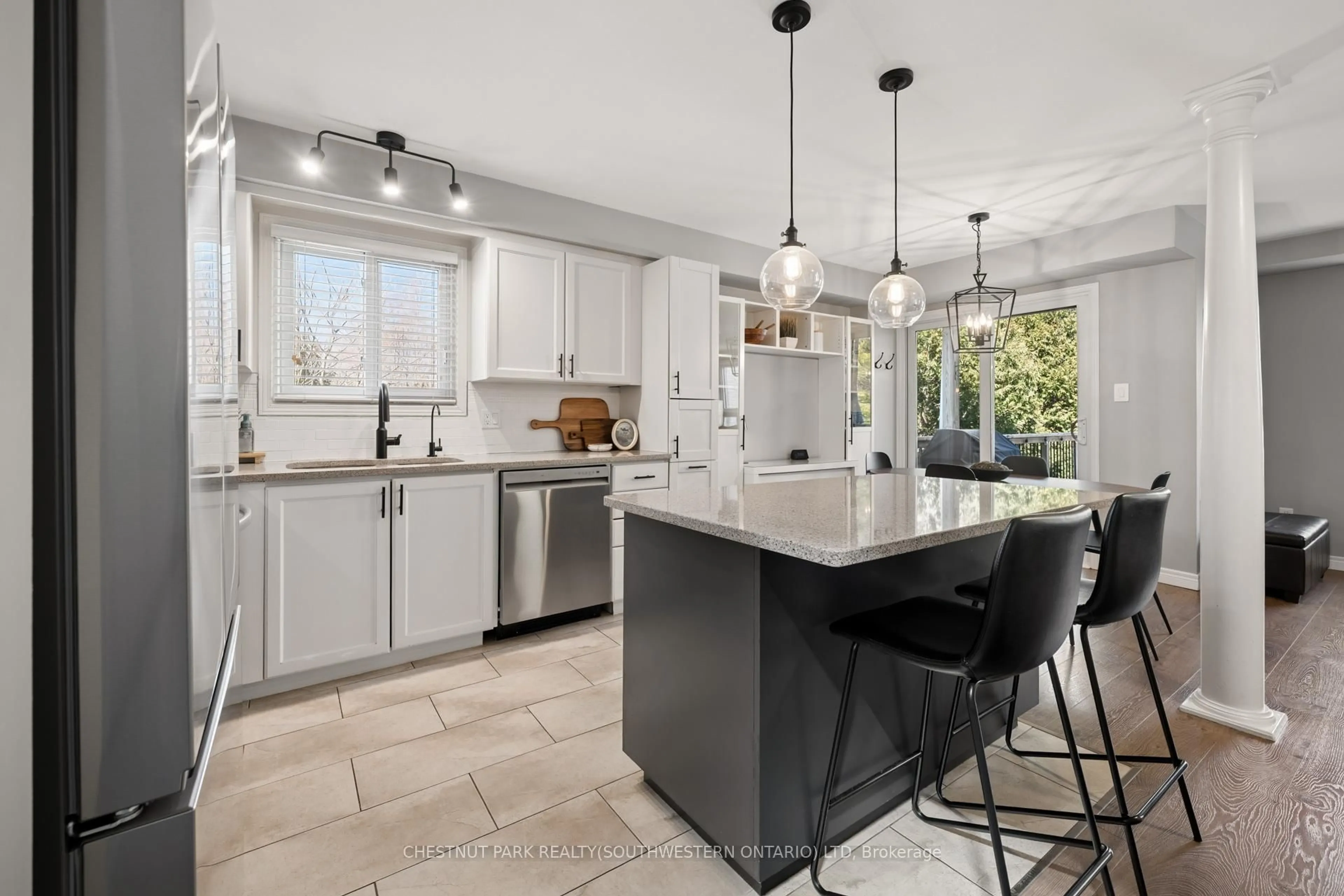 Open concept kitchen, ceramic/tile floor for 72 Copper Leaf St, Kitchener Ontario N2E 3T5