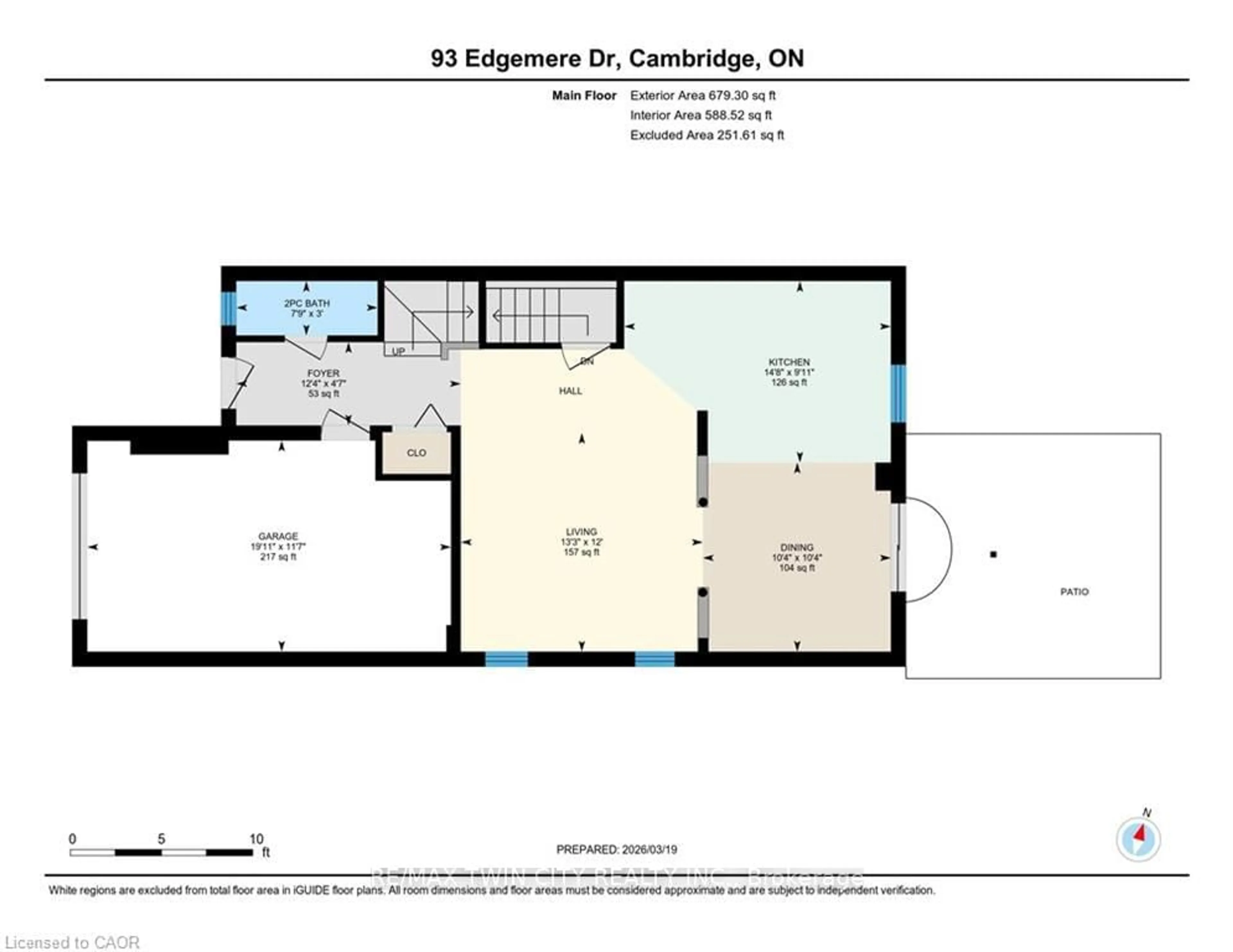 Floor plan for 93 EDGEMERE Dr, Cambridge Ontario N1P 1E9