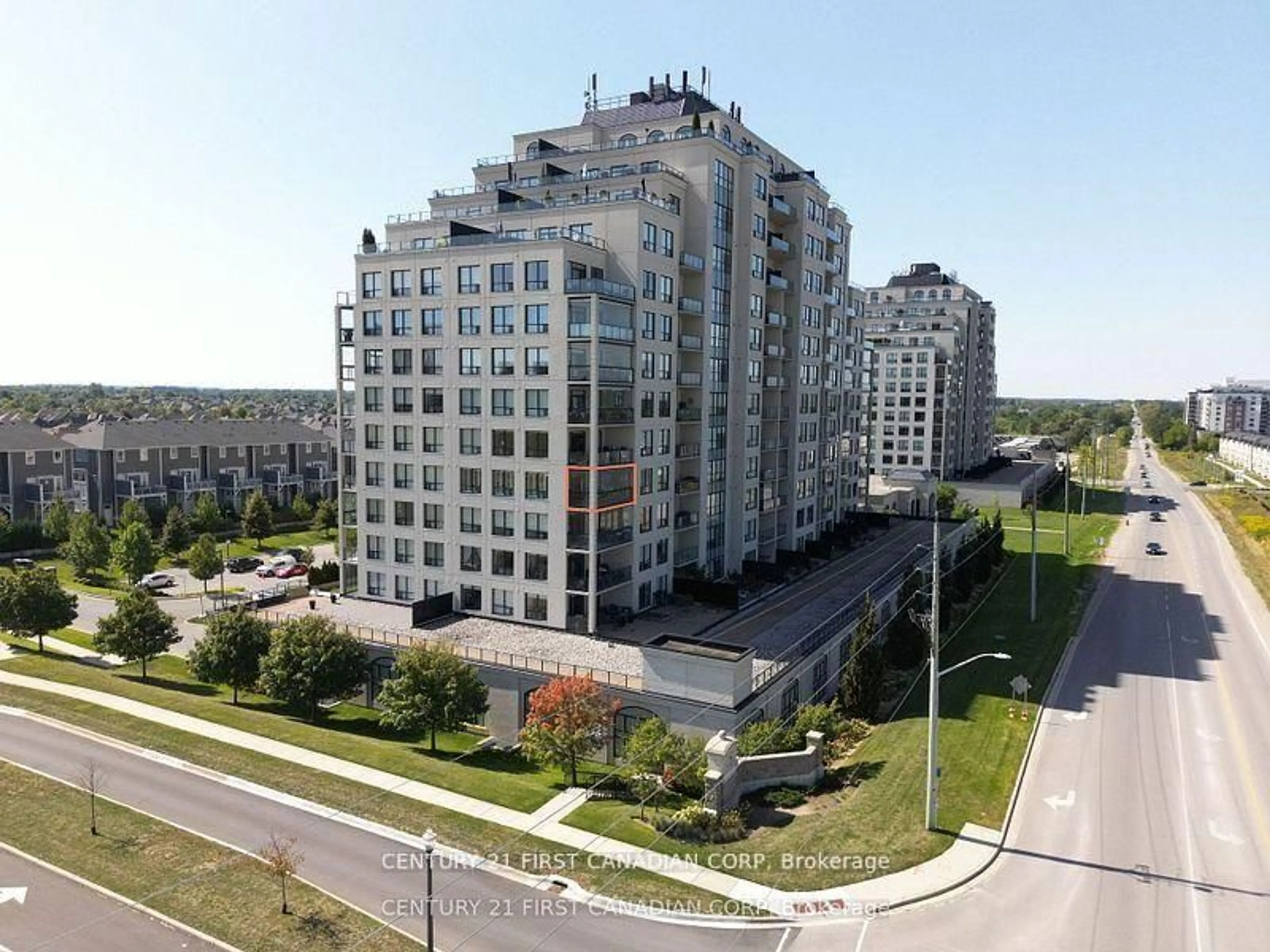 A pic from outside/outdoor area/front of a property/back of a property/a pic from drone, building for 240 Villagewalk Blvd #504, London North Ontario N6G 0P6