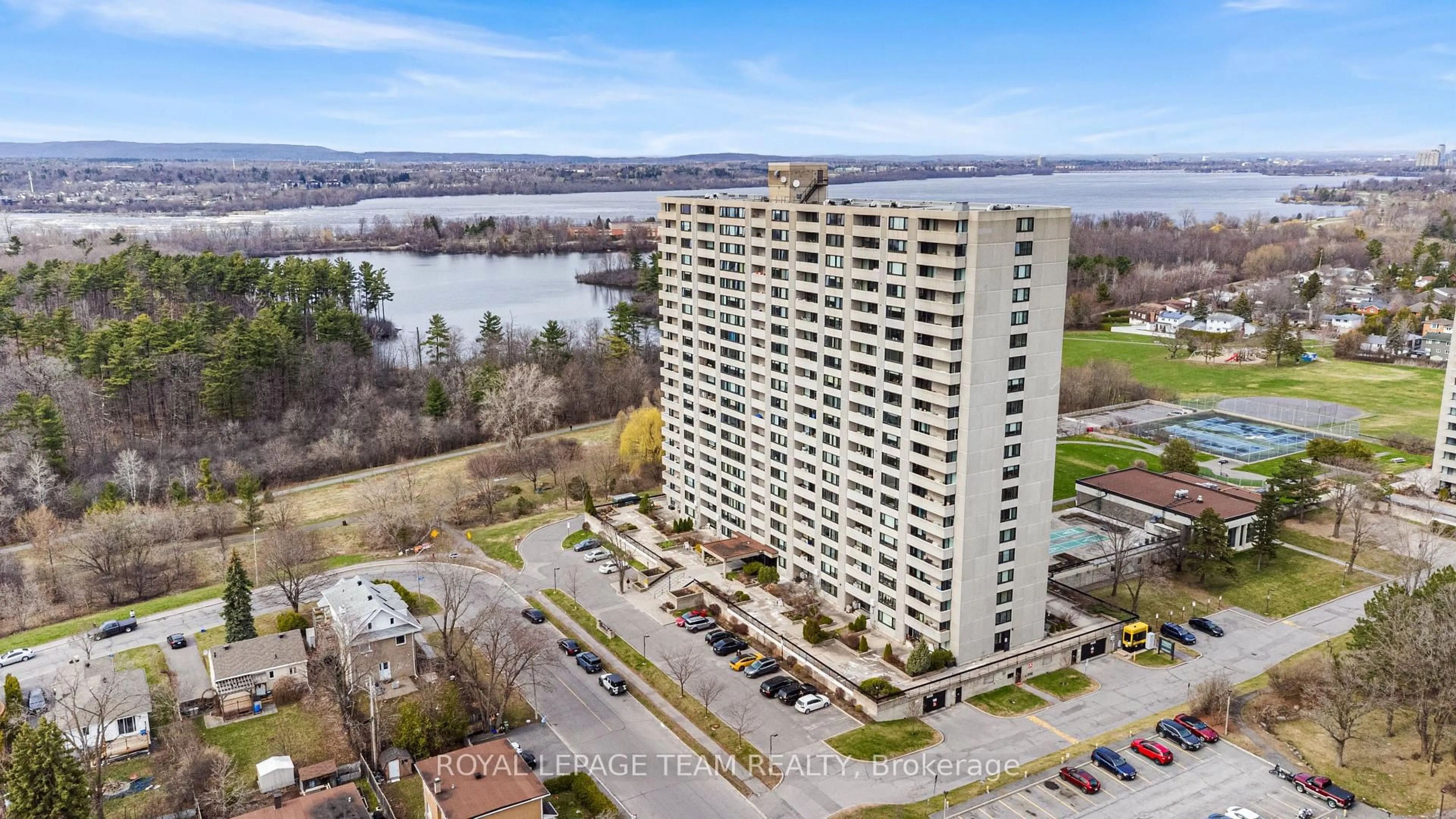 A pic from outside/outdoor area/front of a property/back of a property/a pic from drone, water/lake/river/ocean view for 265 Poulin Ave #1611, Ottawa Ontario K2B 7Y8