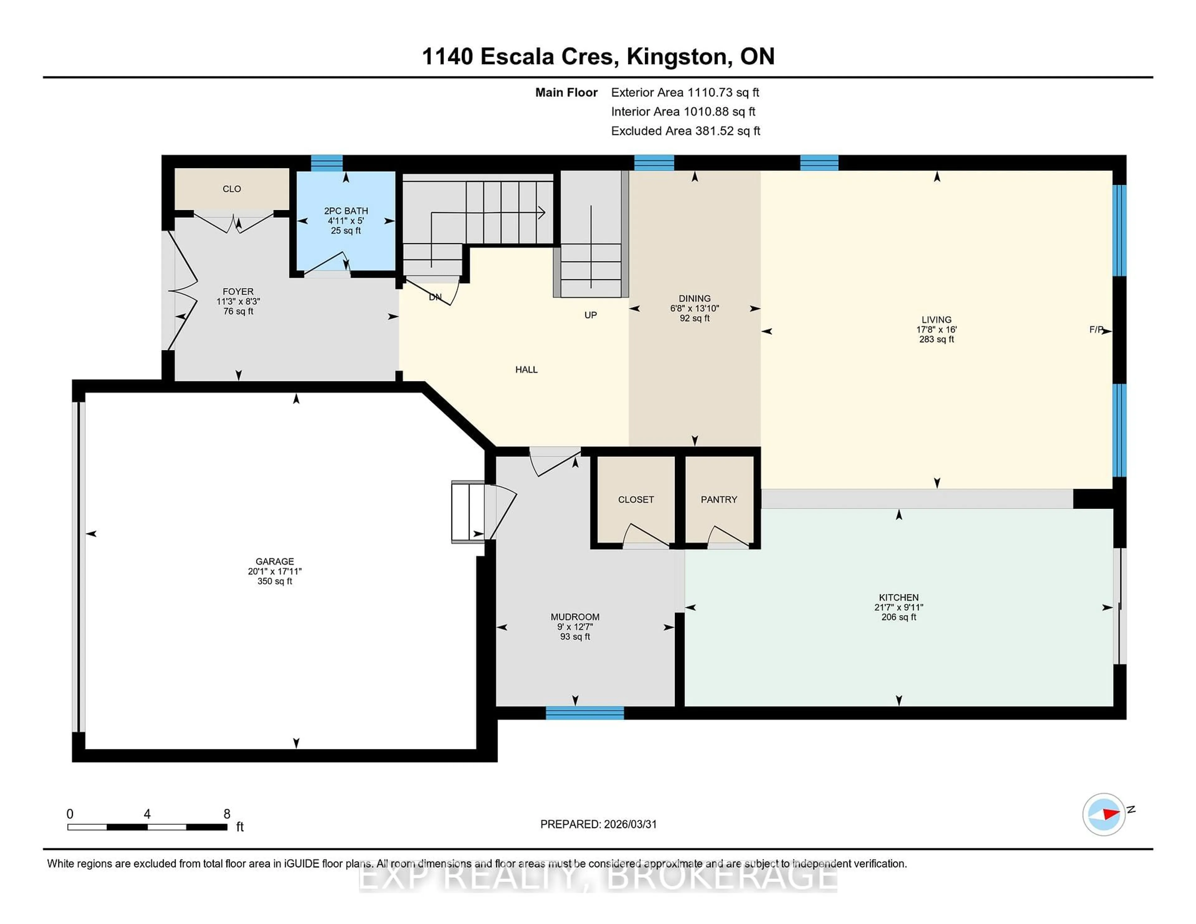 Floor plan for 1140 ESCALA Cres, Kingston Ontario K7P 0H6
