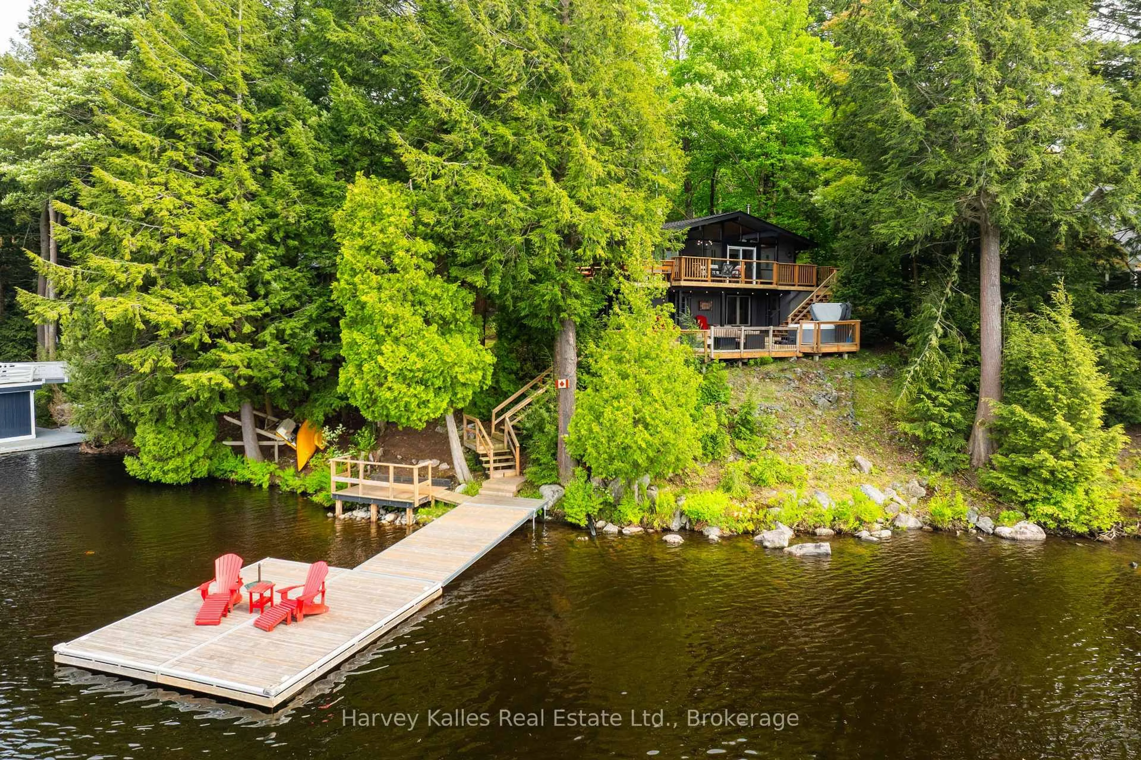 A pic from outside/outdoor area/front of a property/back of a property/a pic from drone, water/lake/river/ocean view for 1648 Acton Island Rd, Muskoka Lakes Ontario P0C 1A0