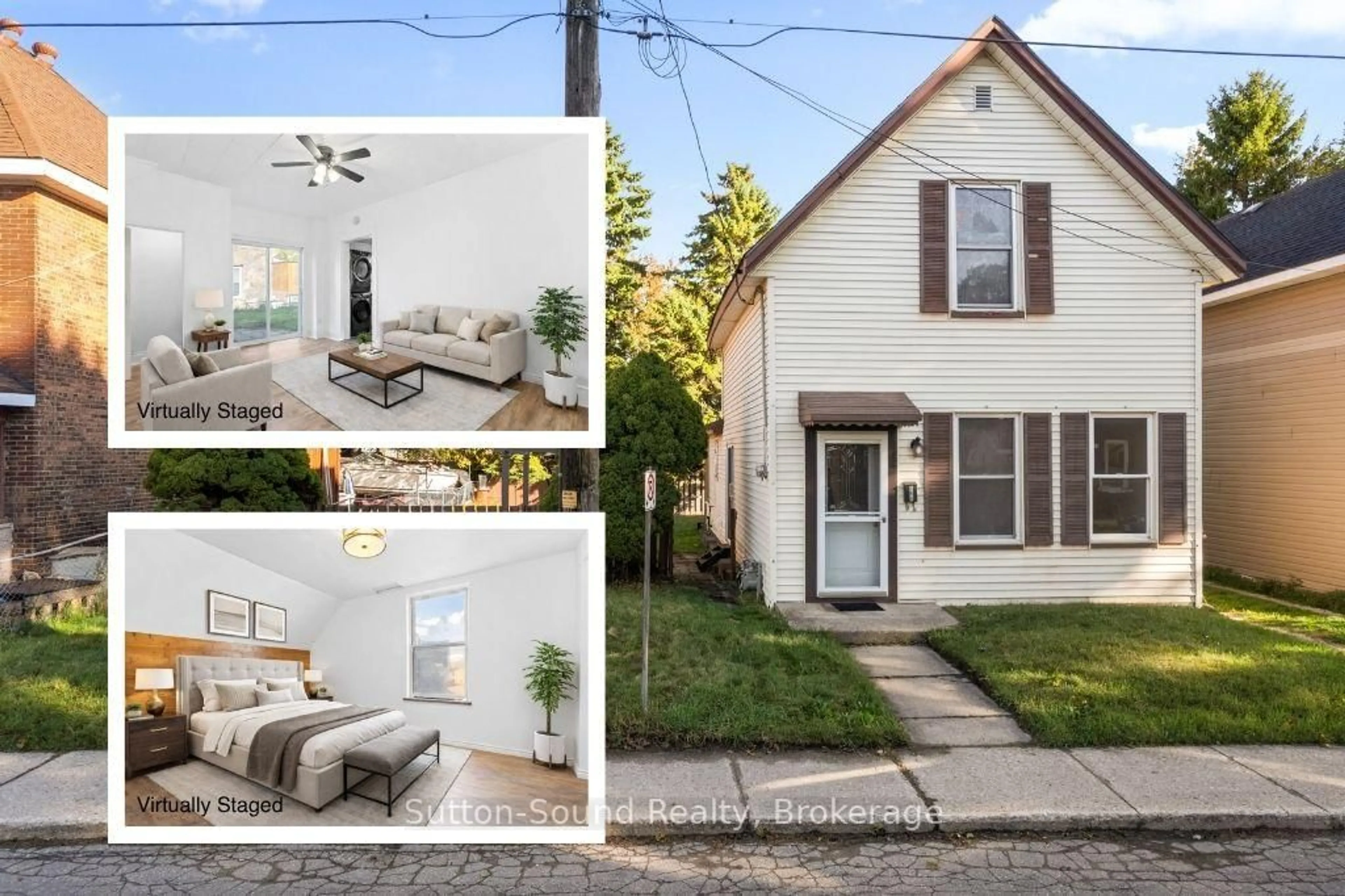 A pic from outside/outdoor area/front of a property/back of a property/a pic from drone, street for 158 13th St, Owen Sound Ontario N4K 3W4