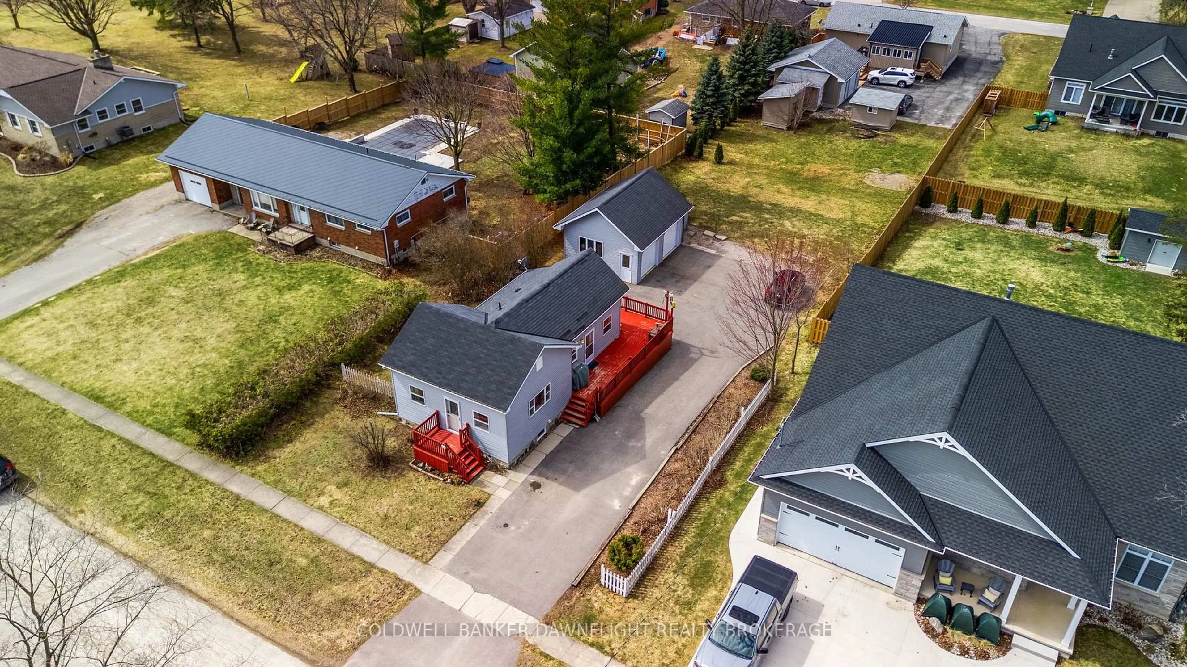 A pic from outside/outdoor area/front of a property/back of a property/a pic from drone, street for 18 Bismark St, Bluewater Ontario N0M 2T0