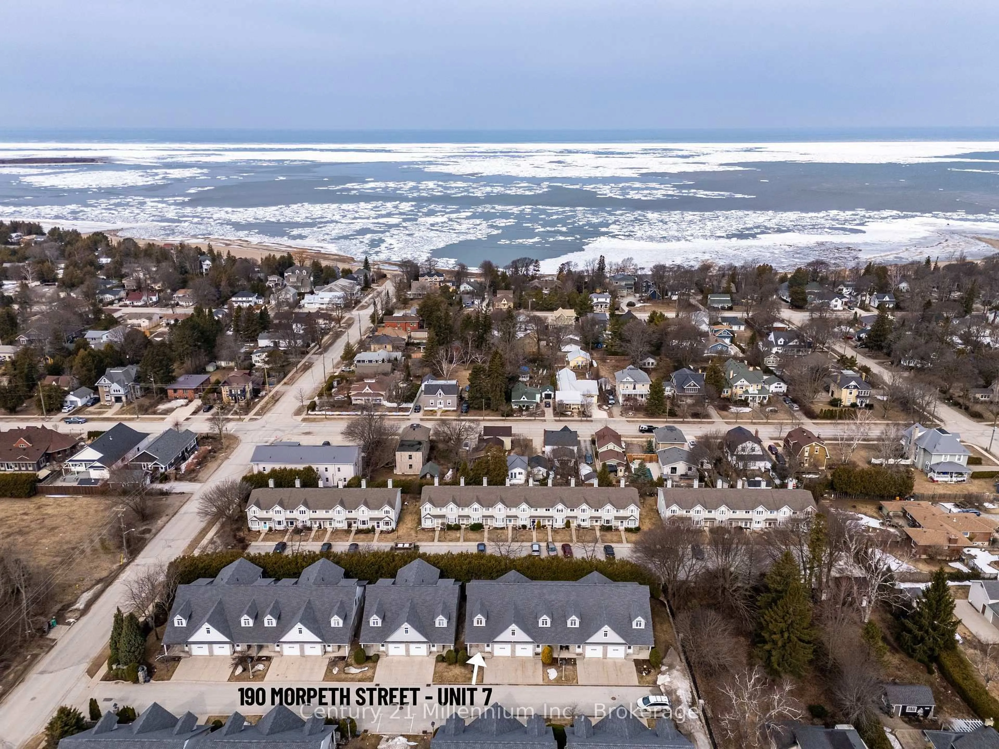 A pic from outside/outdoor area/front of a property/back of a property/a pic from drone, street for 190 Morpeth St #7, Saugeen Shores Ontario N0H 2L0