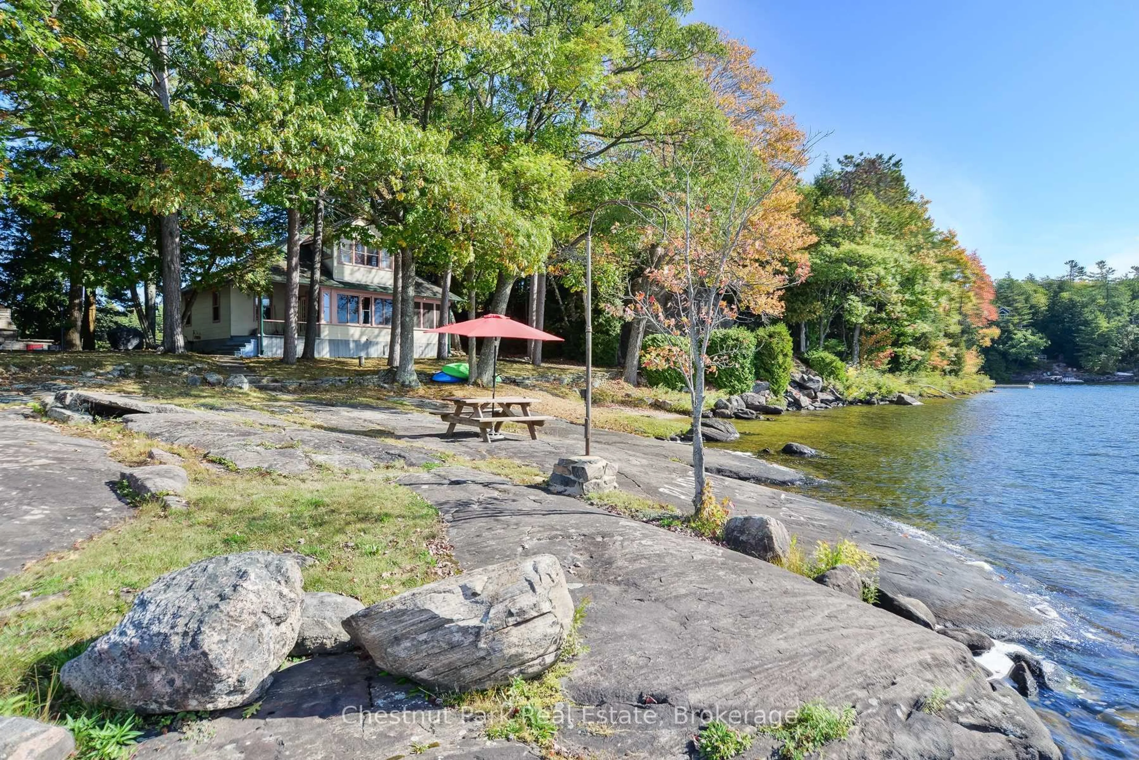 Patio, water/lake/river/ocean view for 1119 Trafalgar Bay Rd, Muskoka Lakes Ontario P0C 1A0