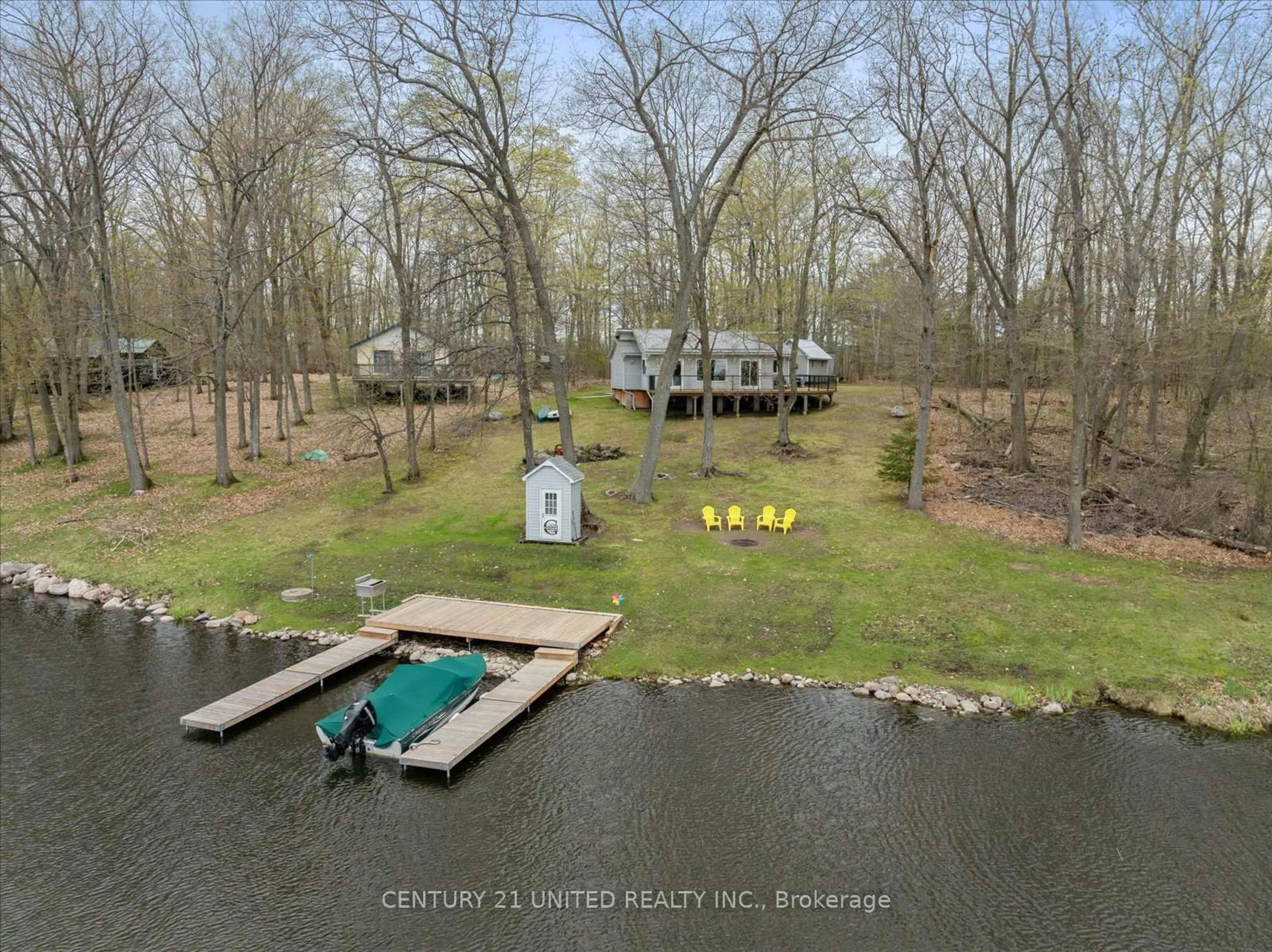 A pic from outside/outdoor area/front of a property/back of a property/a pic from drone, water/lake/river/ocean view for 179 Long Island, Otonabee-South Monaghan Ontario K0L 2G0
