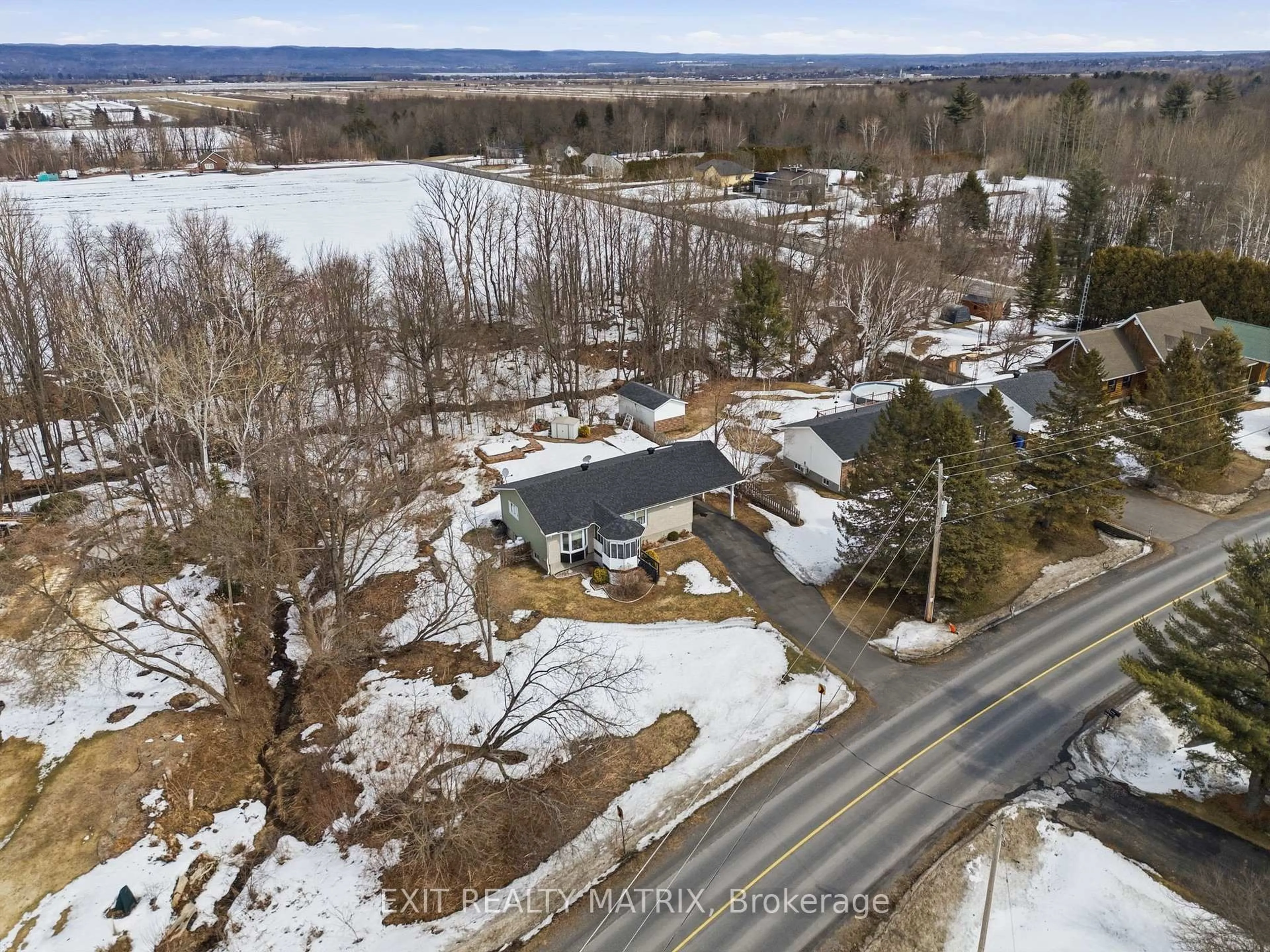 A pic from outside/outdoor area/front of a property/back of a property/a pic from drone, water/lake/river/ocean view for 2011 Sandy Hill Rd, Champlain Ontario K0B 1K0