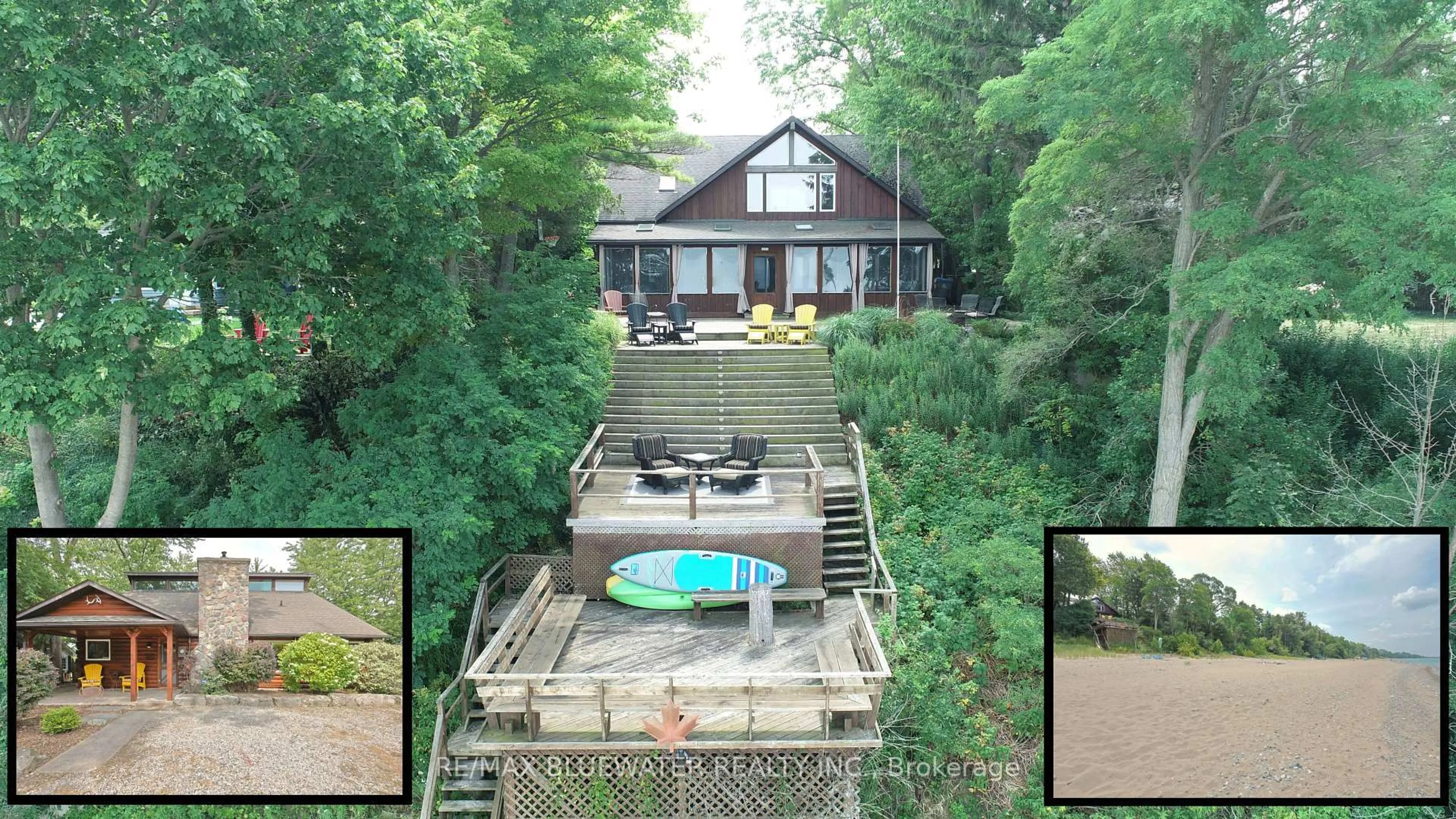 A pic from outside/outdoor area/front of a property/back of a property/a pic from drone, water/lake/river/ocean view for 71235 Elizabeth St, Bluewater Ontario N0M 1N0