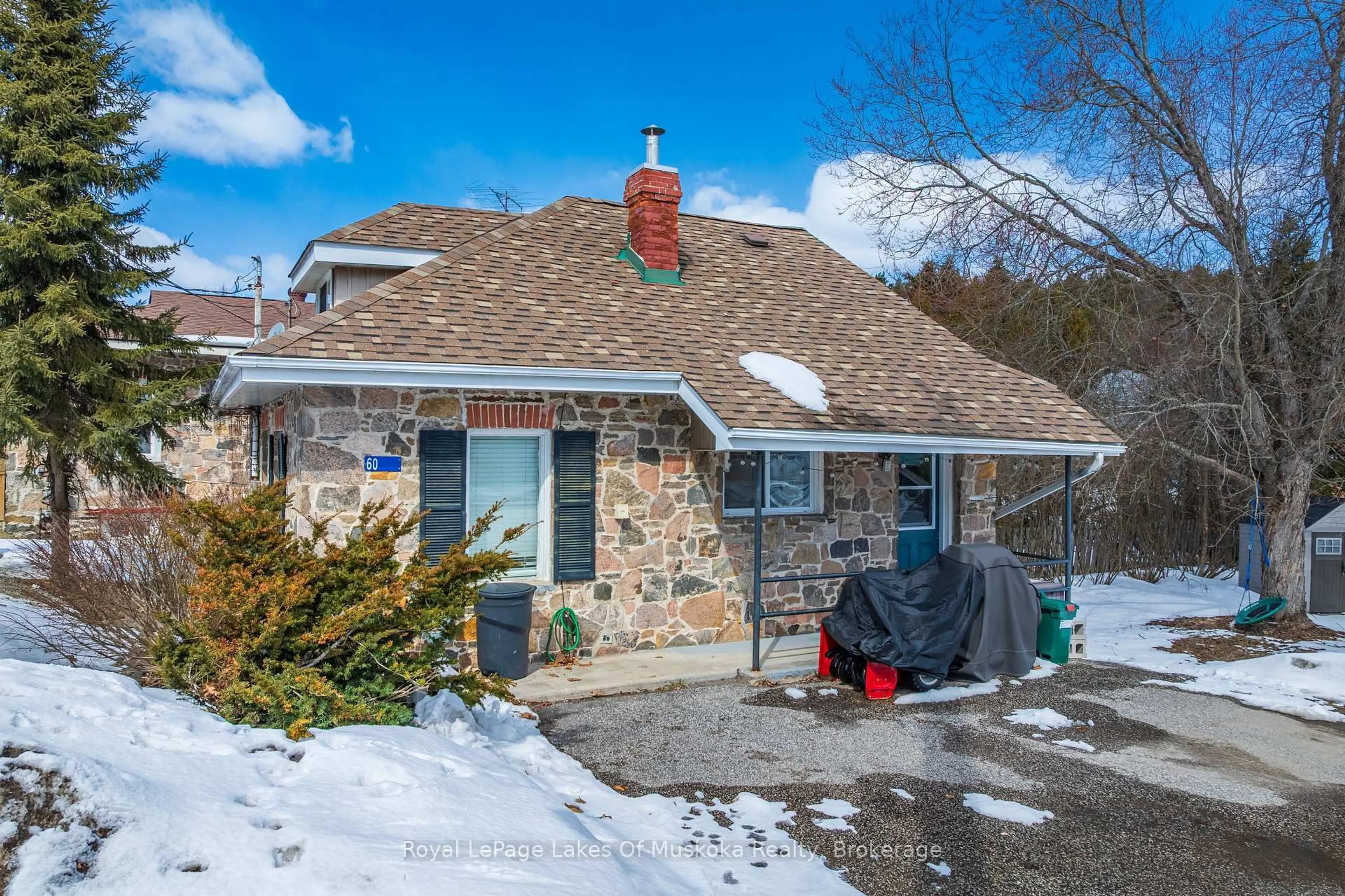 Home with brick exterior material, street for 60 West Rd, Huntsville Ontario P1H 1L8