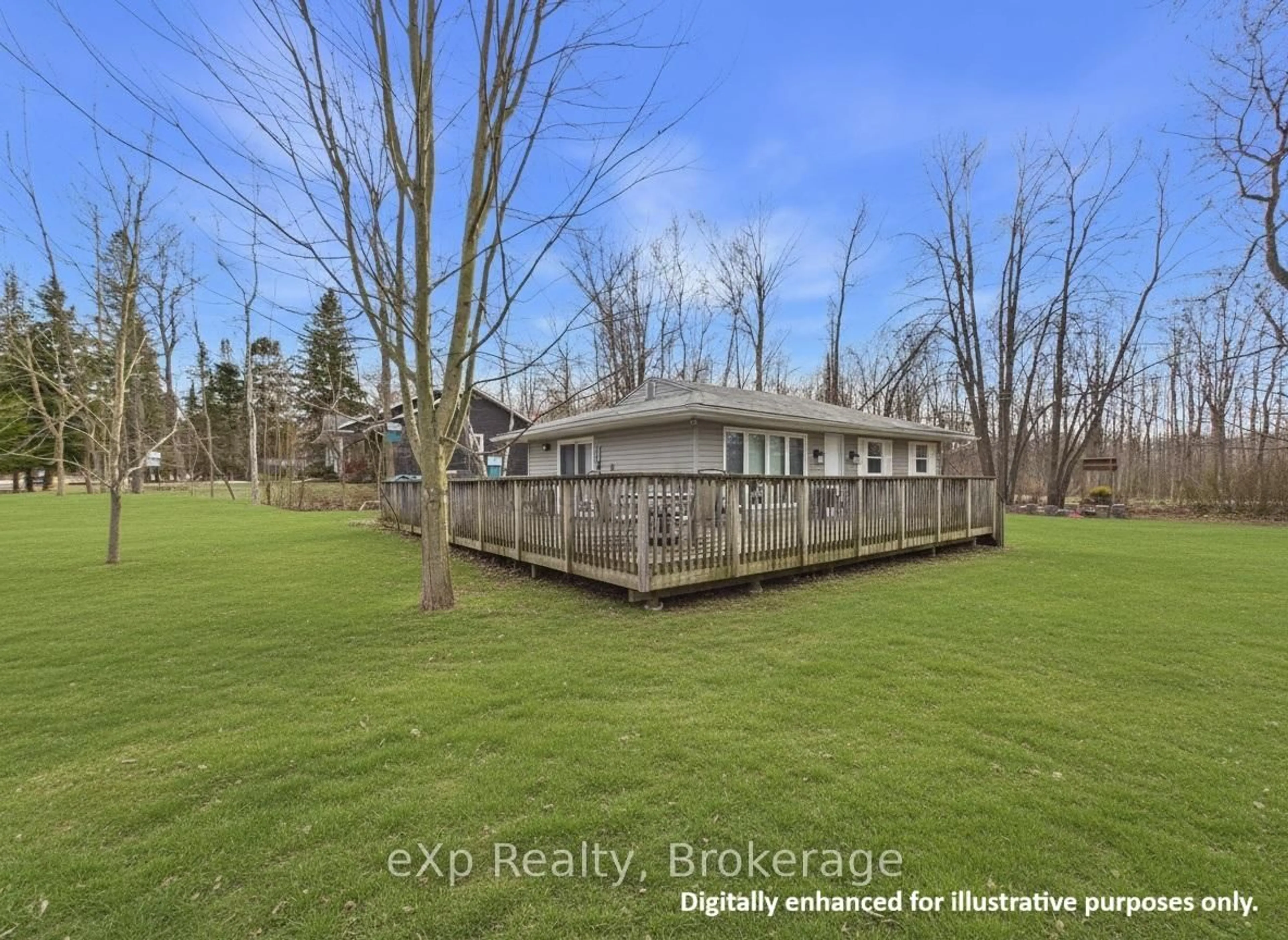 A pic from outside/outdoor area/front of a property/back of a property/a pic from drone, water/lake/river/ocean view for 2 Birch St, South Bruce Peninsula Ontario N0H 2G0