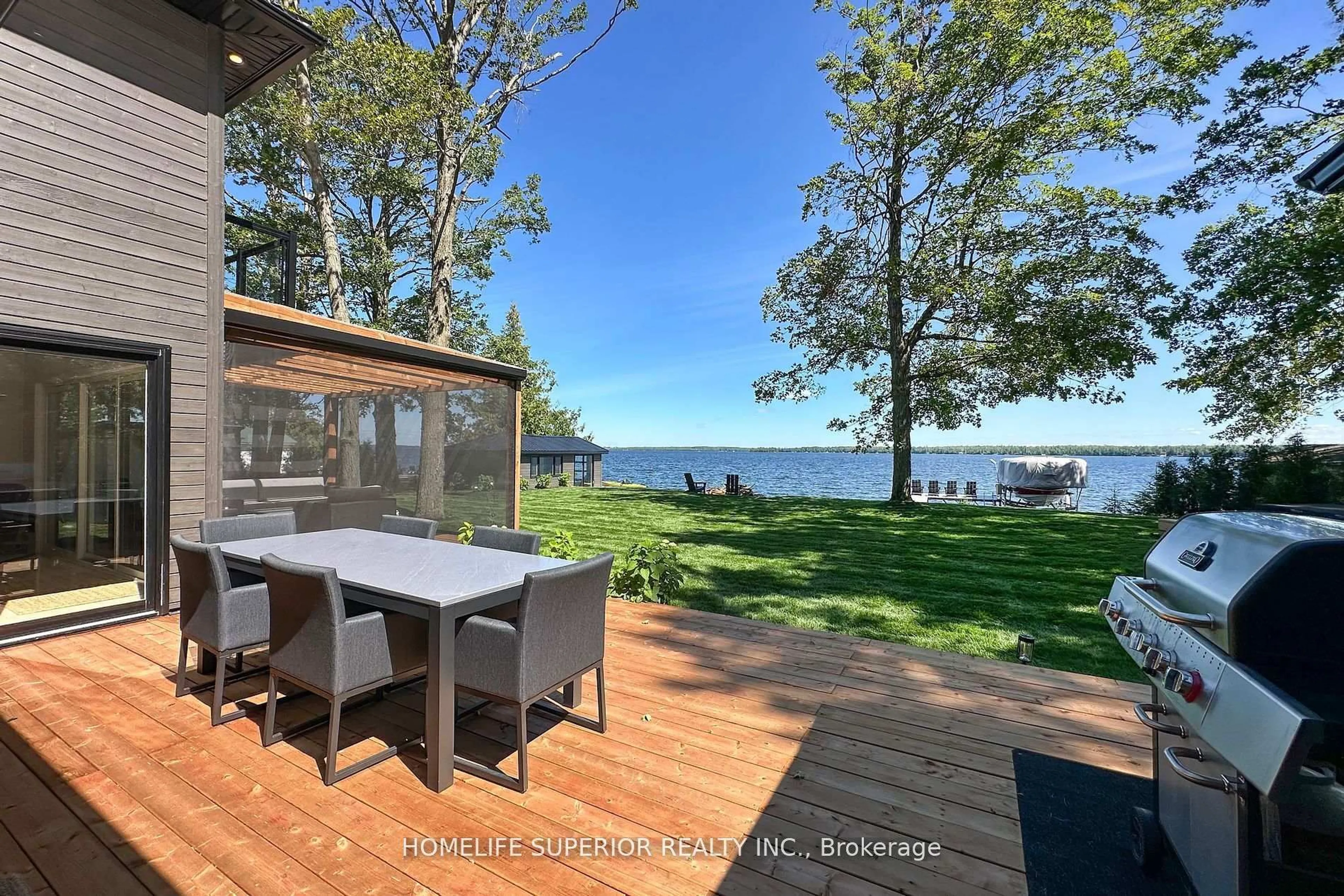 Patio, water/lake/river/ocean view for 110 West Bay Blvd, Kawartha Lakes Ontario K0M 2B0
