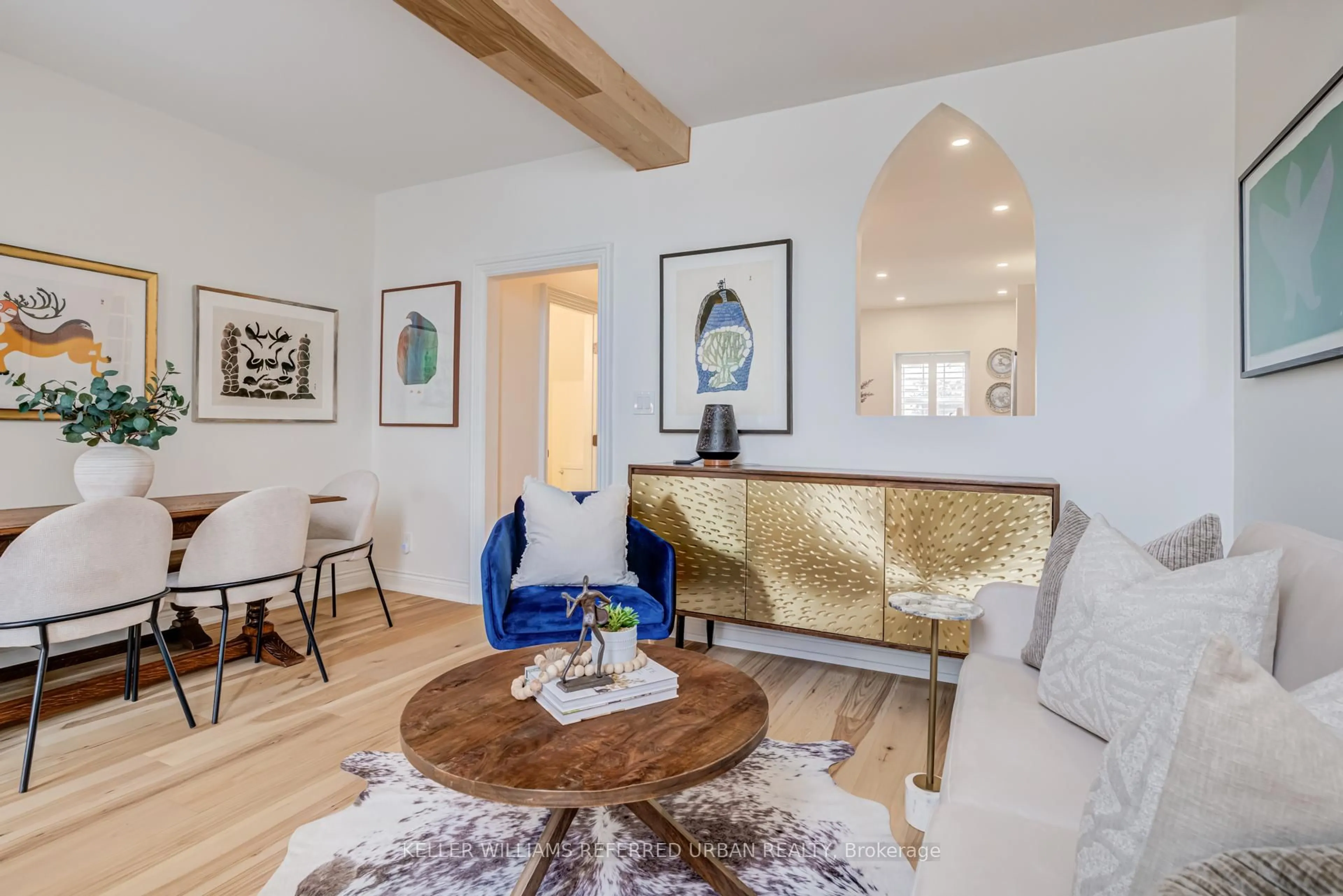 Living room with furniture, wood/laminate floor for 196 ARTHUR St #1, Guelph Ontario N1E 4V8