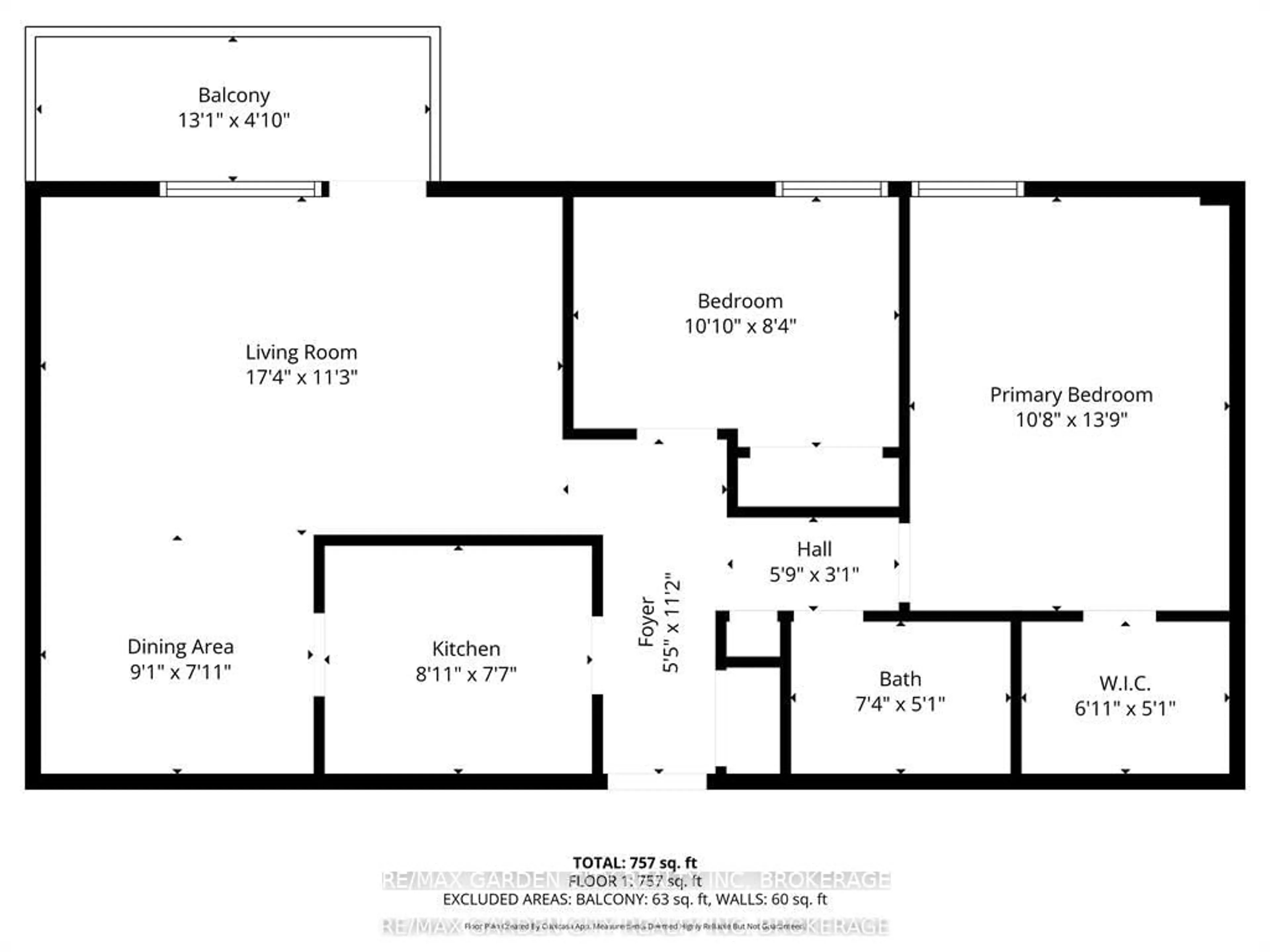 Floor plan for 196 SCOTT St #517, St. Catharines Ontario L2N 5T2